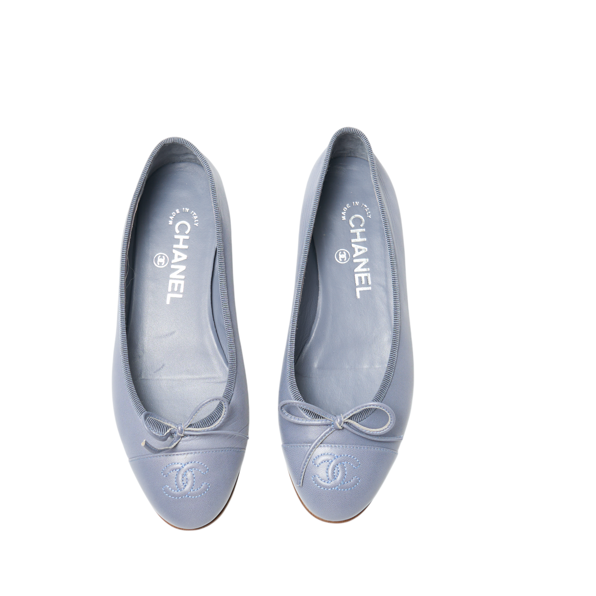 chanel light purple ballerina flats