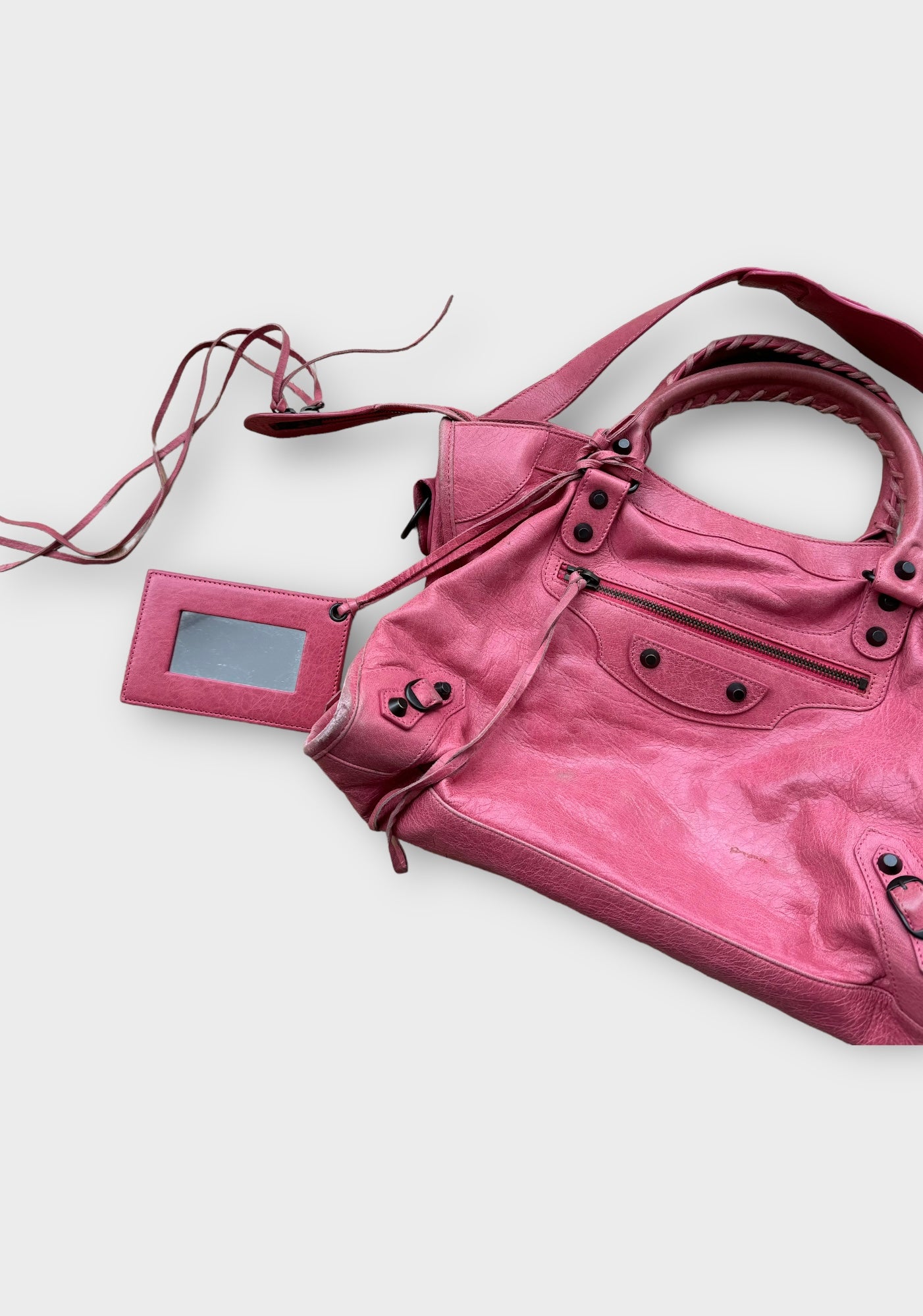 balenciaga 2000s pink city bag