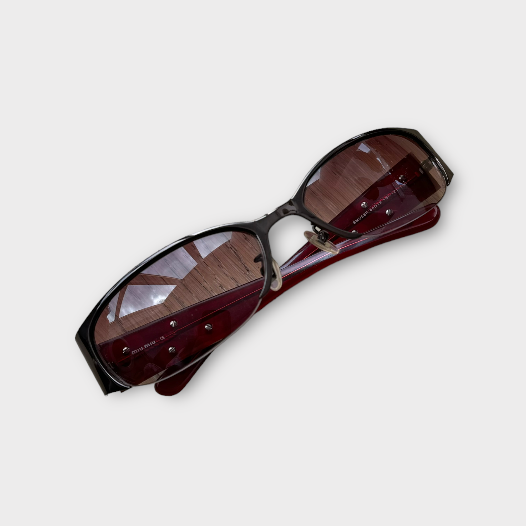 miu miu 2000s red sunglasses