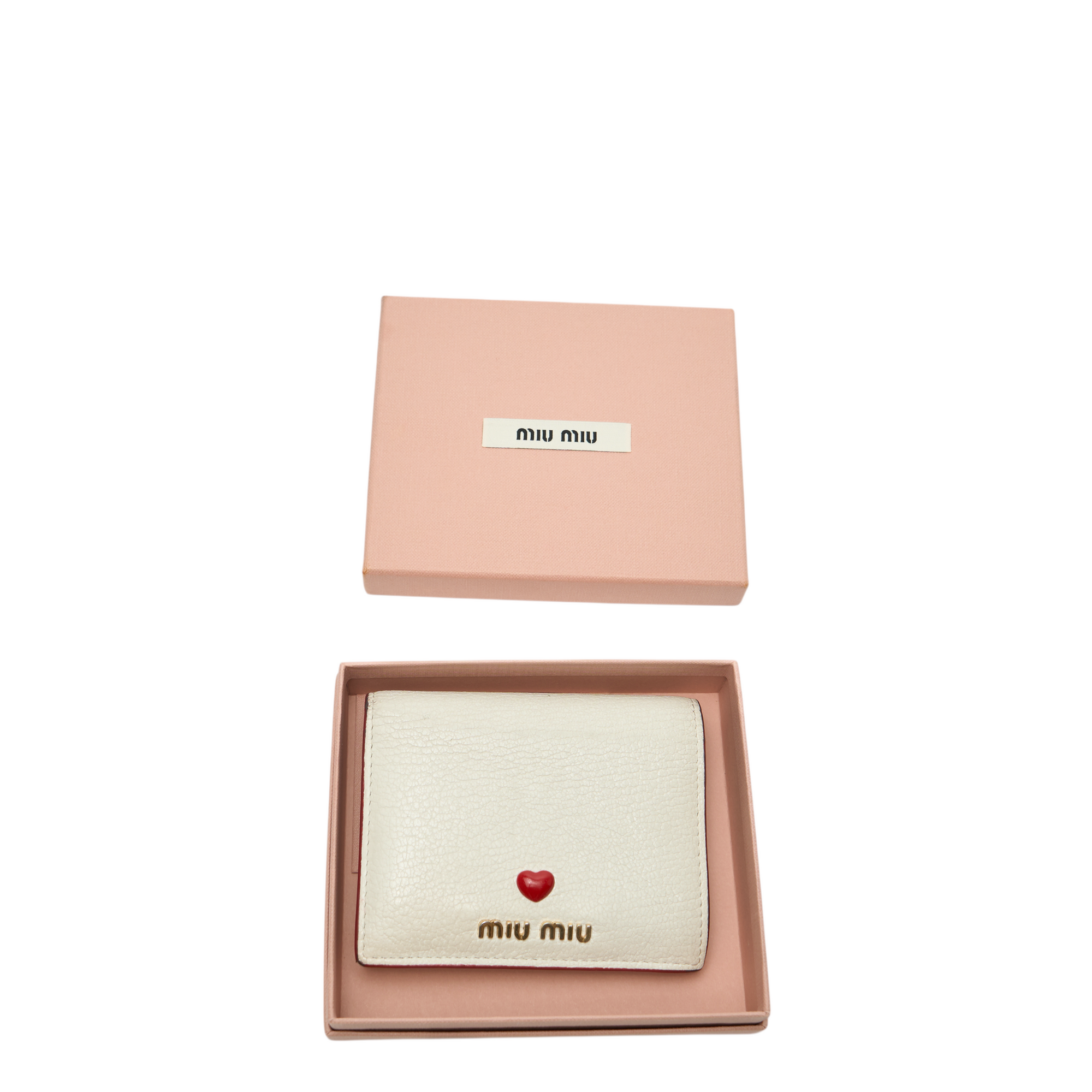 miu miu white heart wallet