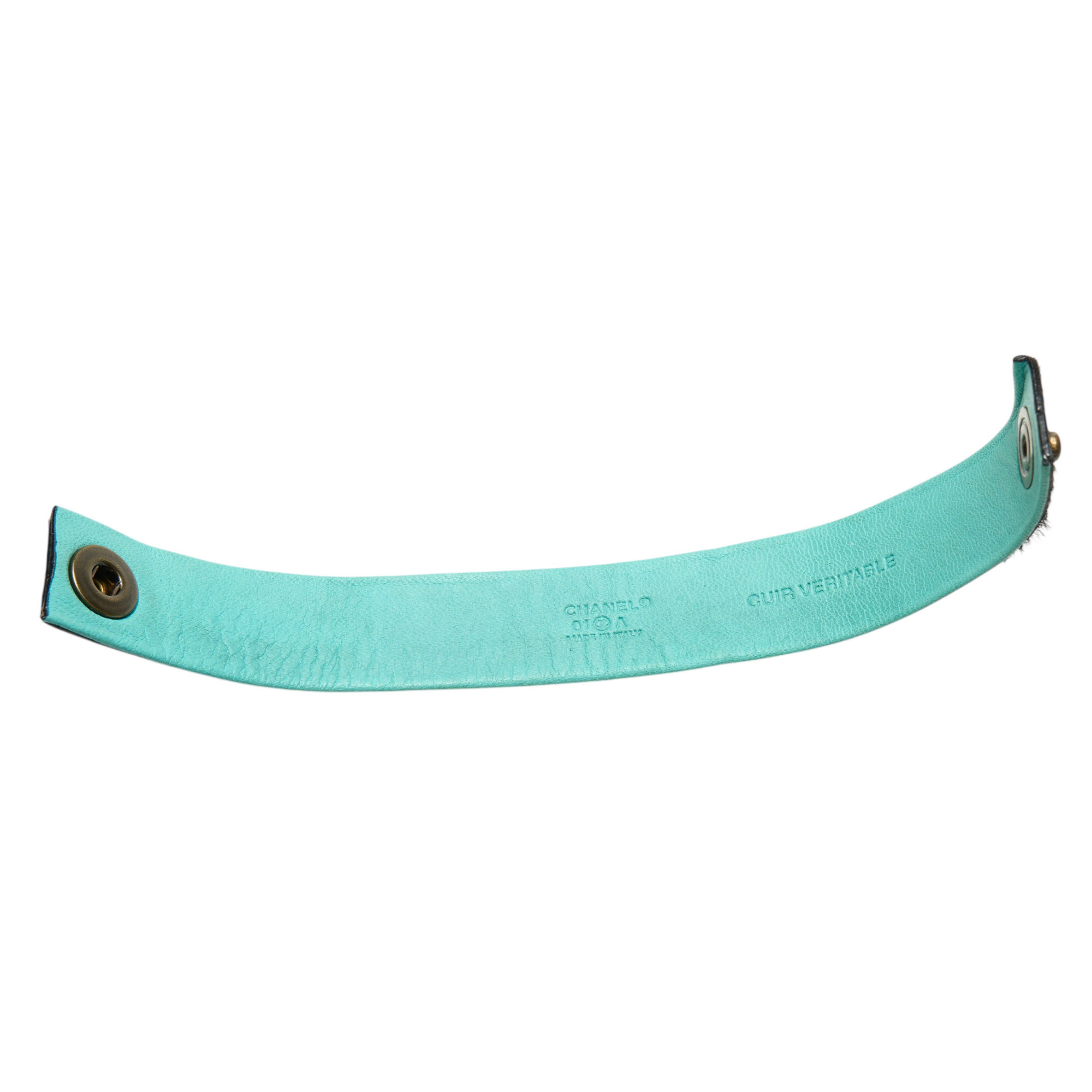 chanel 2000s black pony hair bracelet