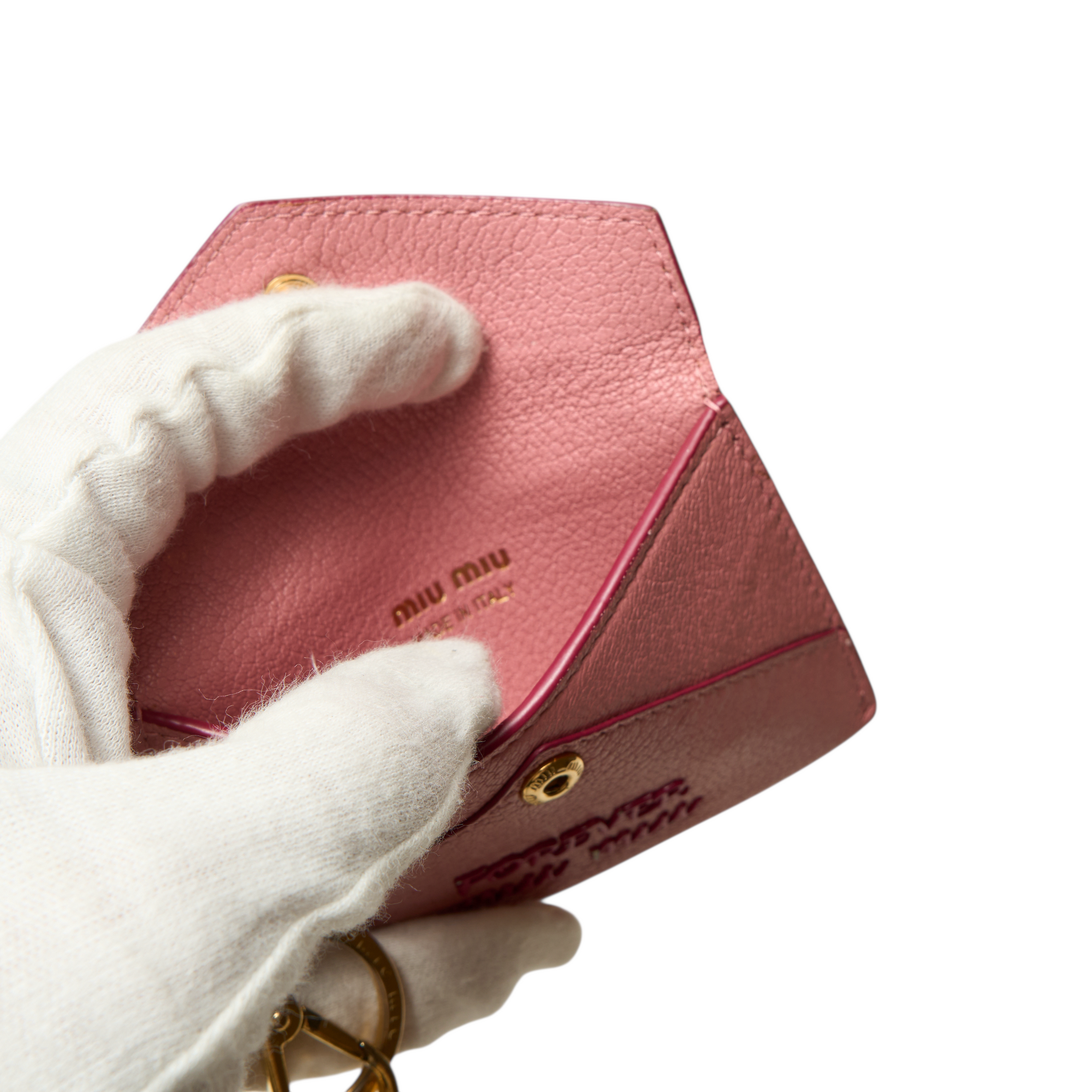 miu miu pink heart cardholder wallet