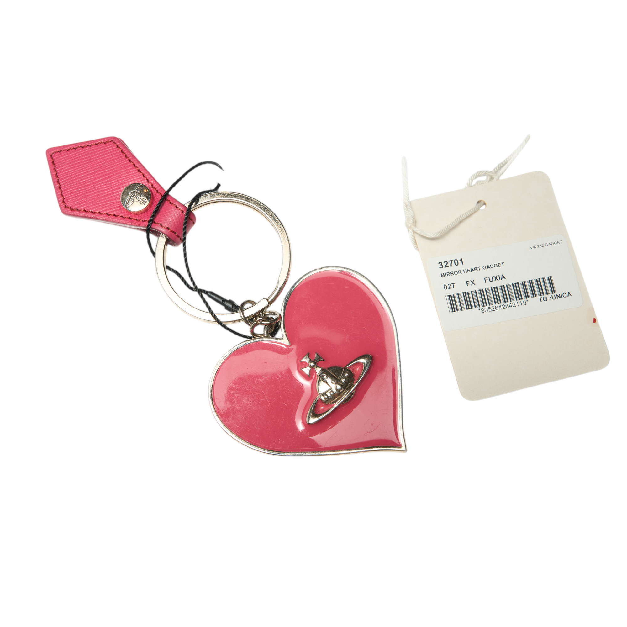 vivienne westwood pink heart keychain