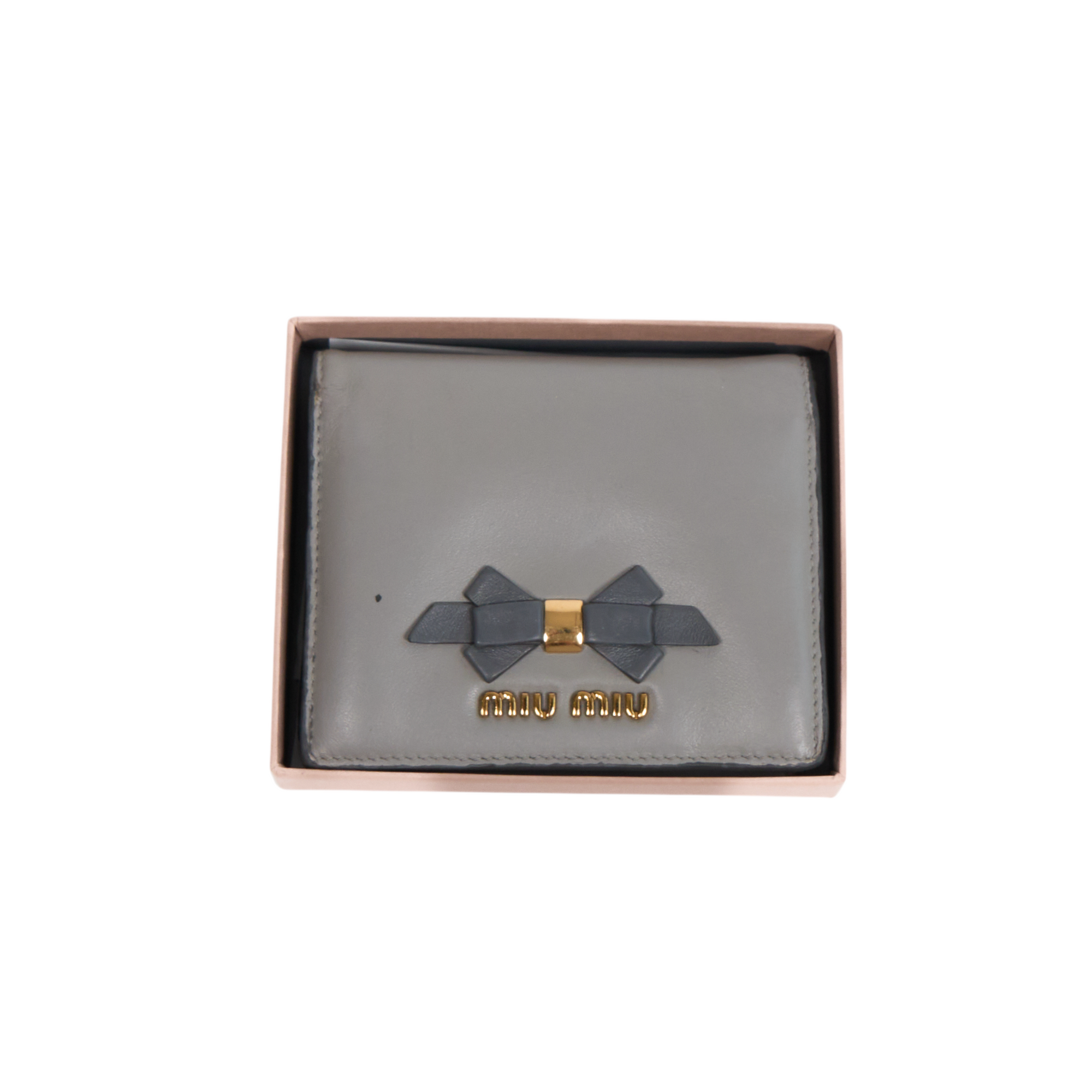 miu miu gray bow wallet