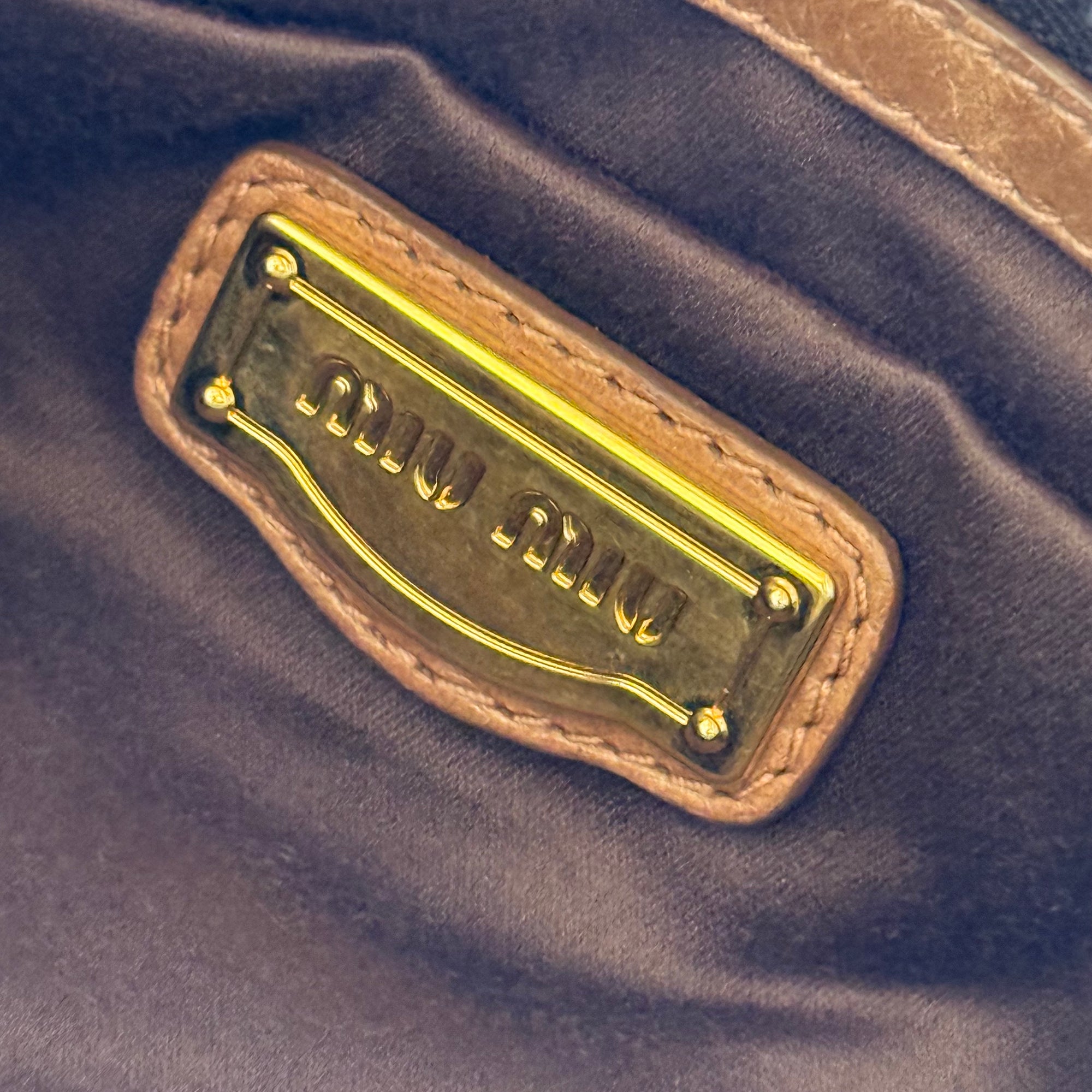 miu miu 2000s brown vitello bag
