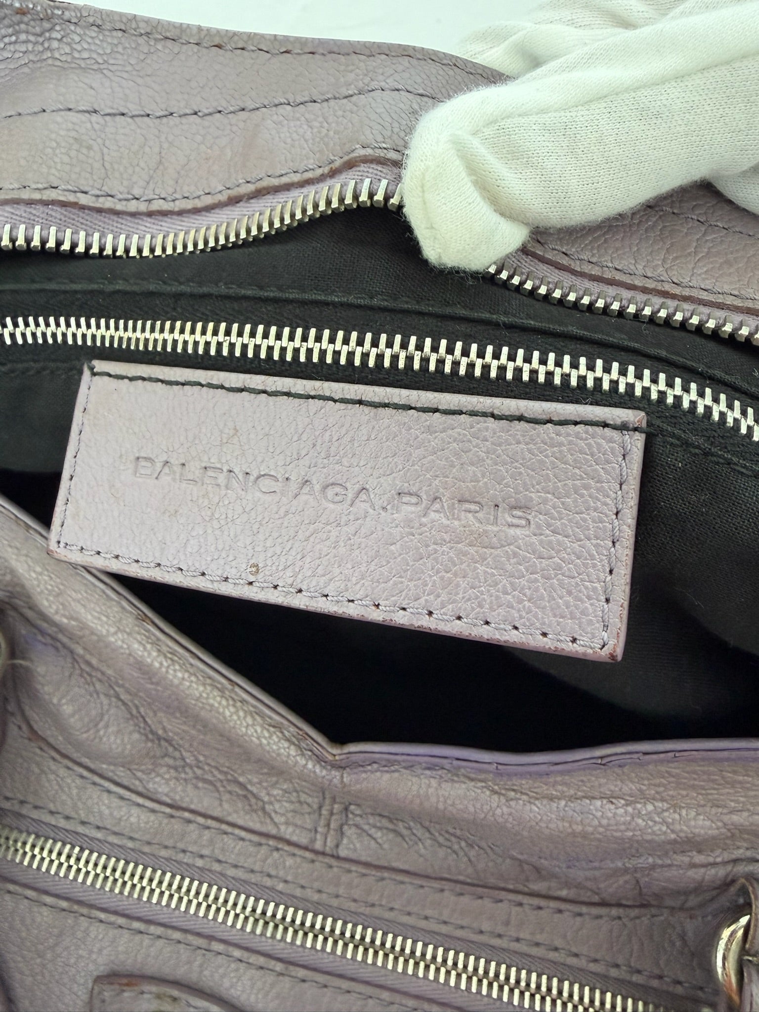 balenciaga 2000s light purple city bag