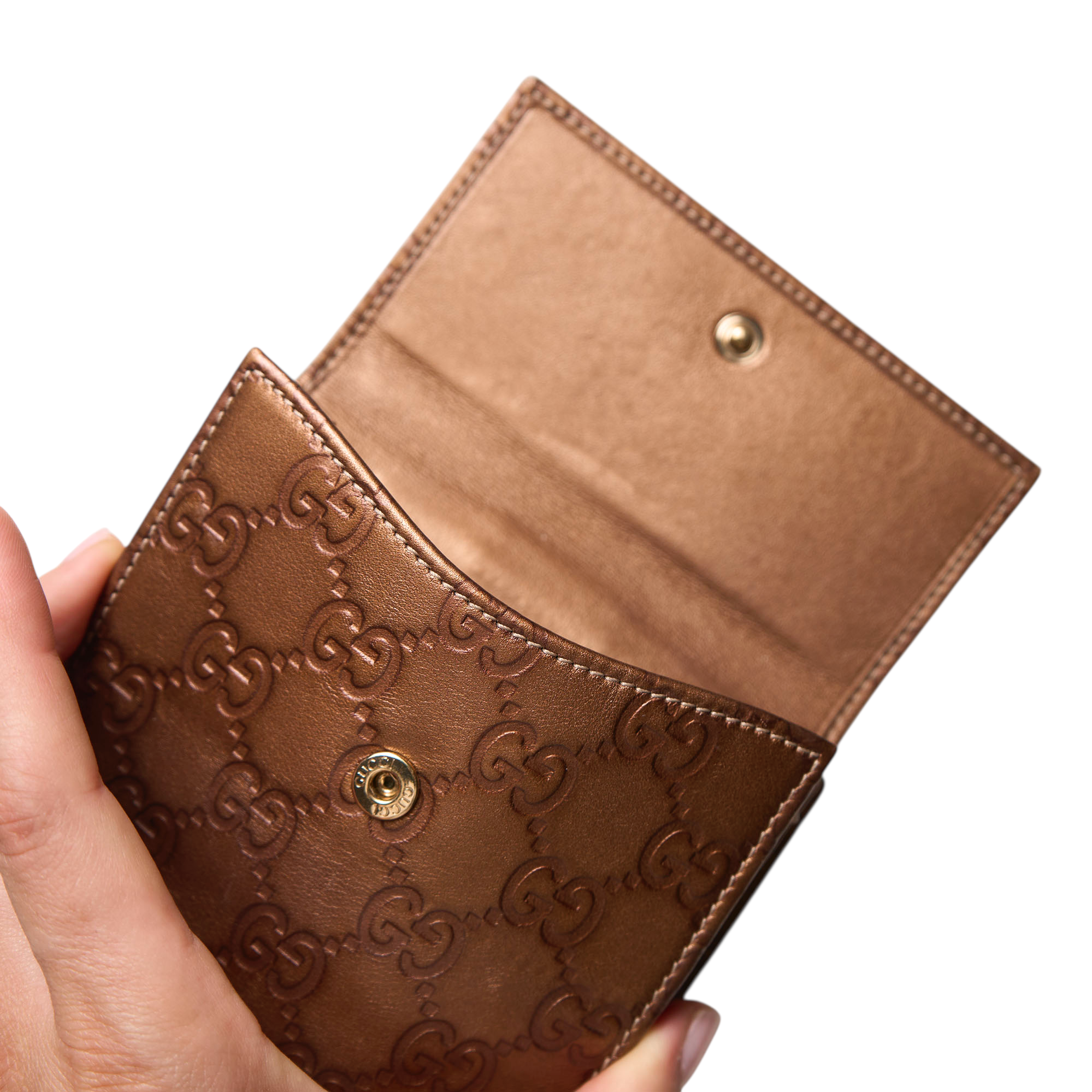 gucci 2000s brown heart wallet