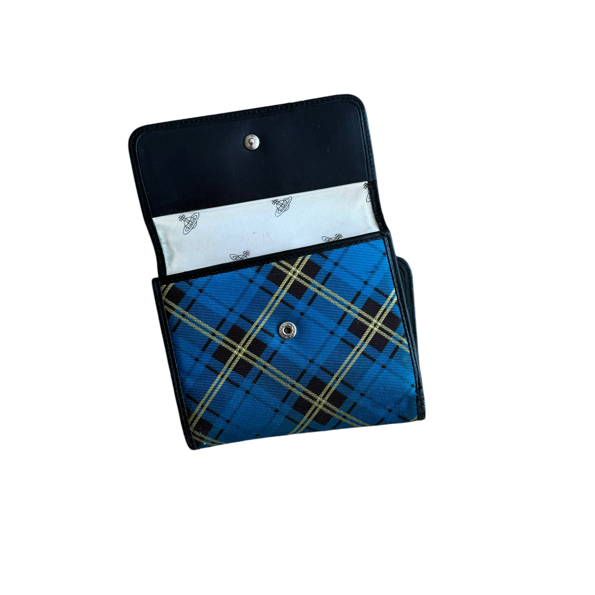 vivienne westwood blue plaid wallet