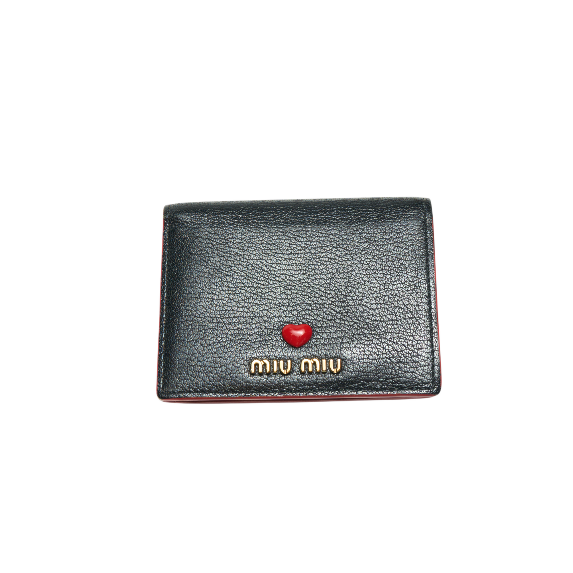 miu miu black heart wallet