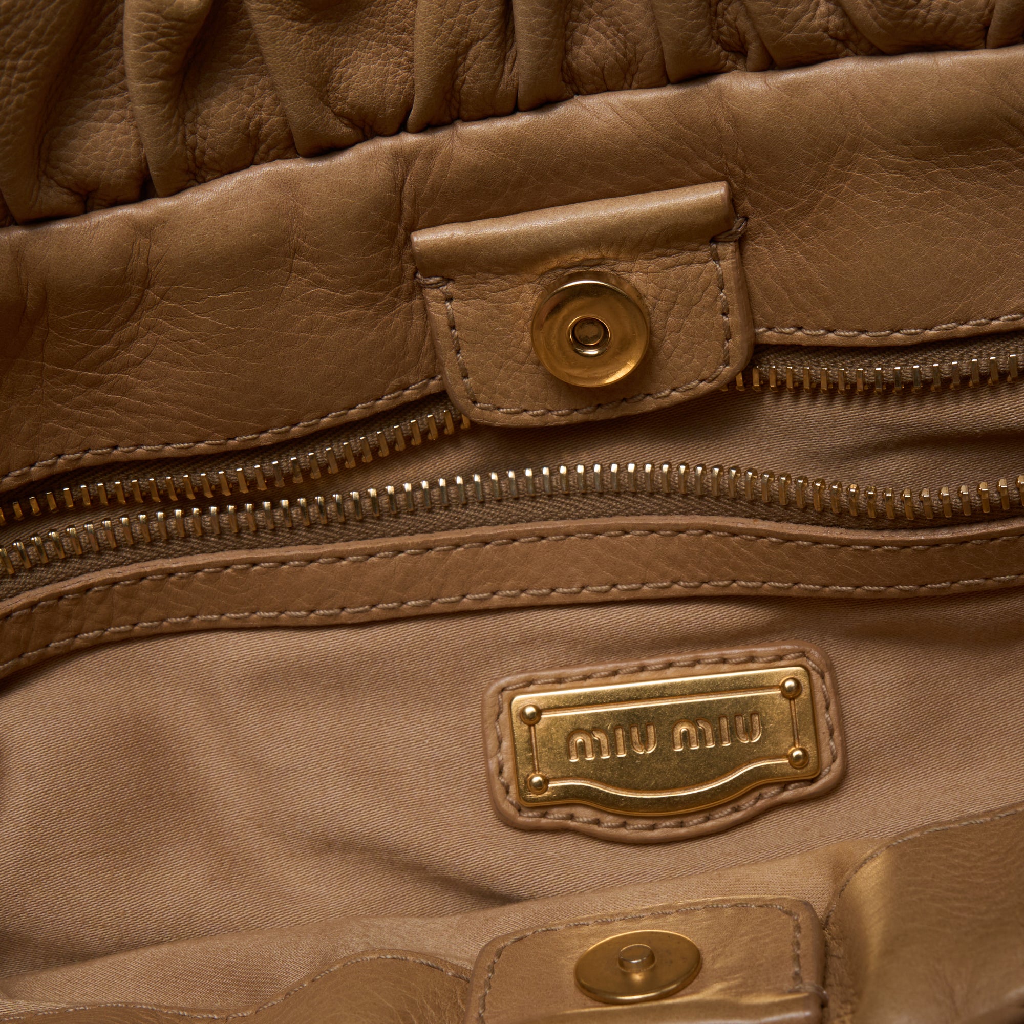 miu miu 2000s light brown vitello bag