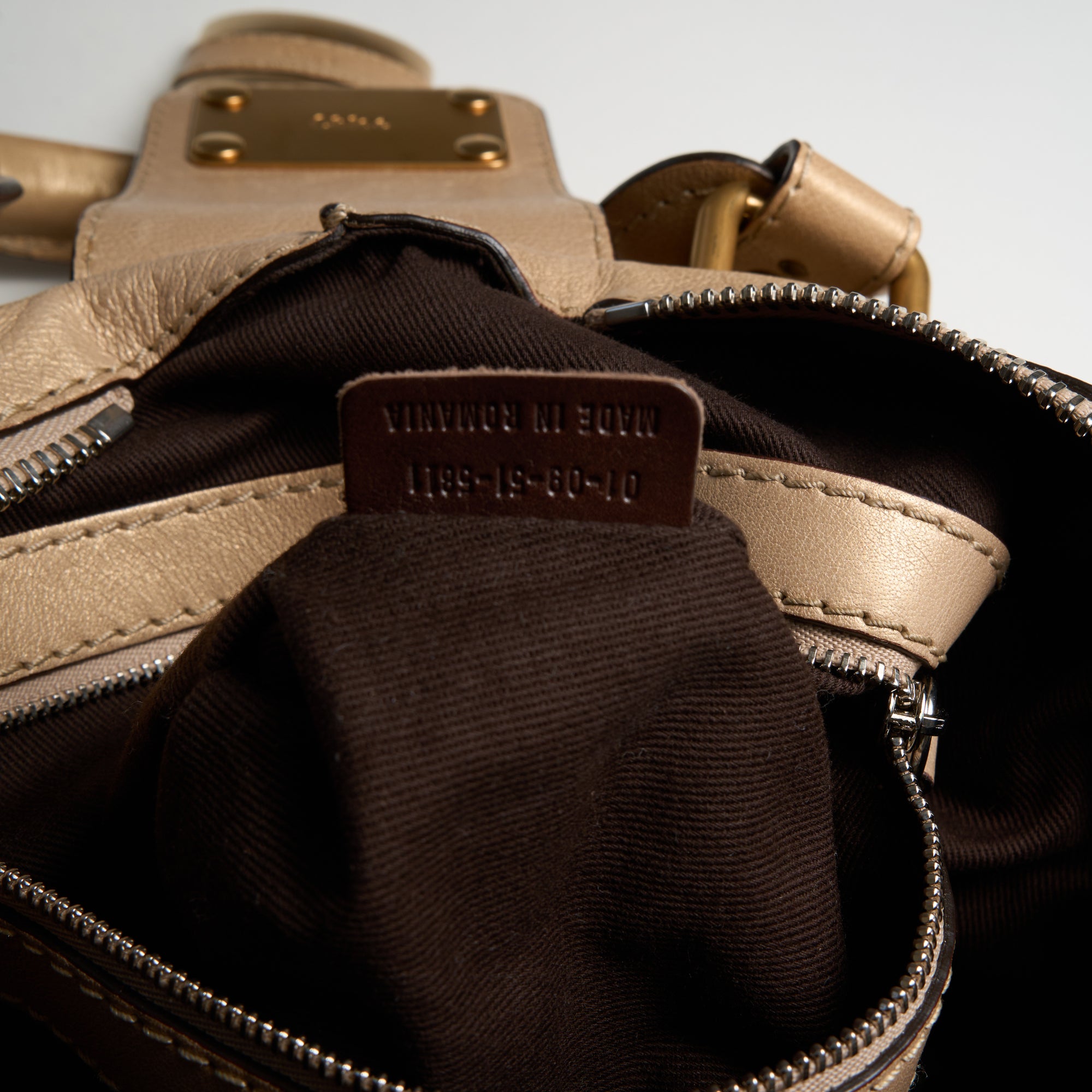 chloé 2000s gold small paddington bag