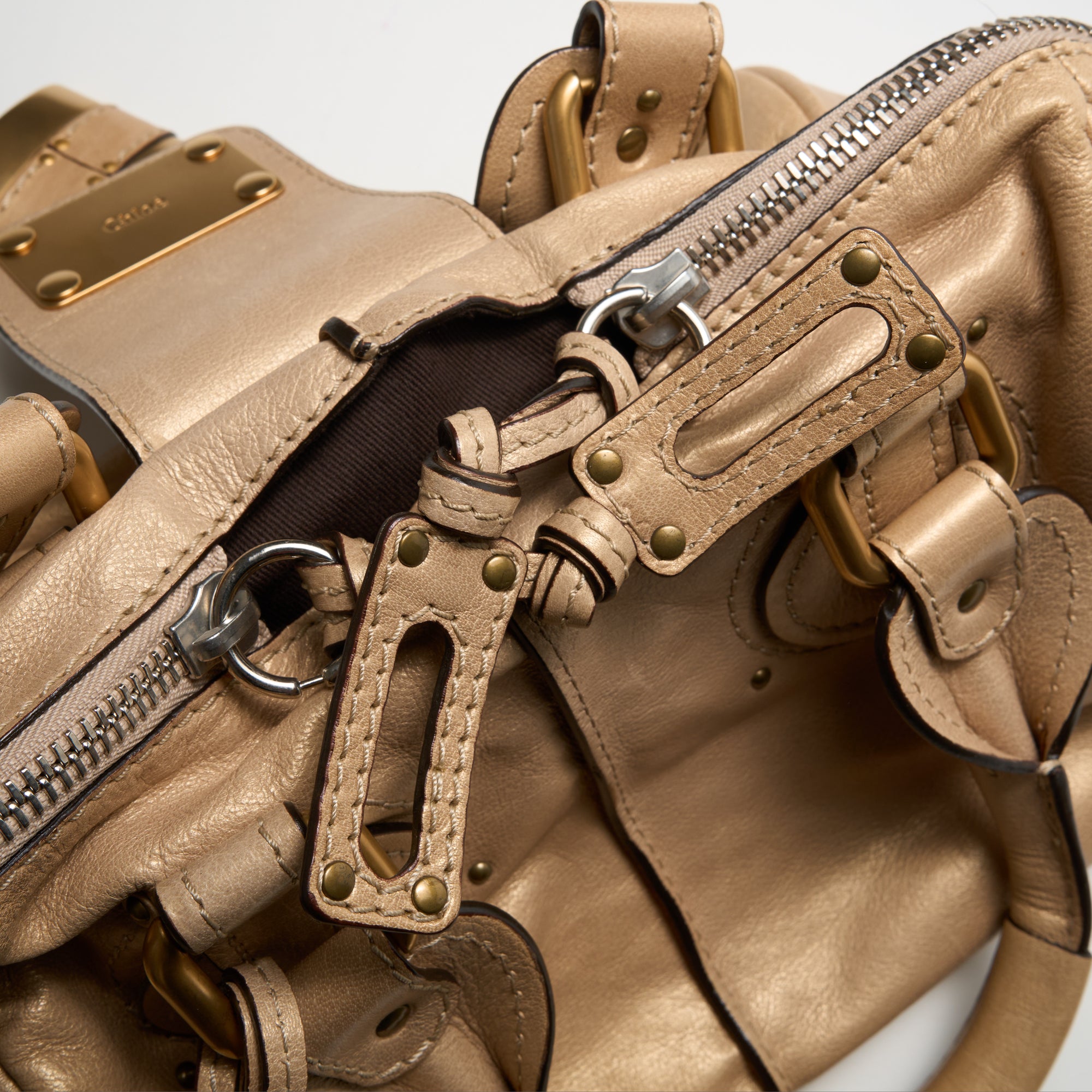 chloé 2000s gold small paddington bag