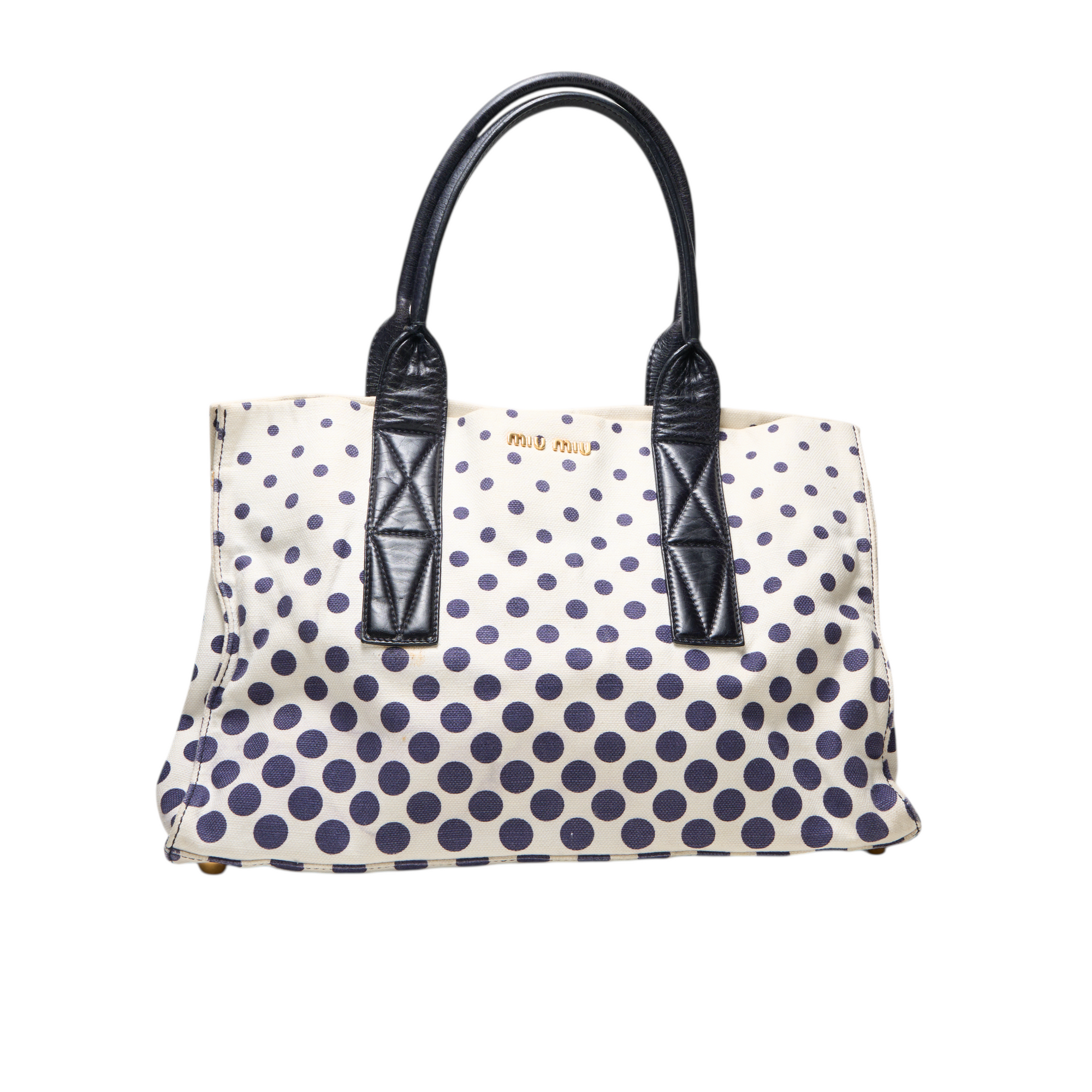 miu miu white polka dot bag
