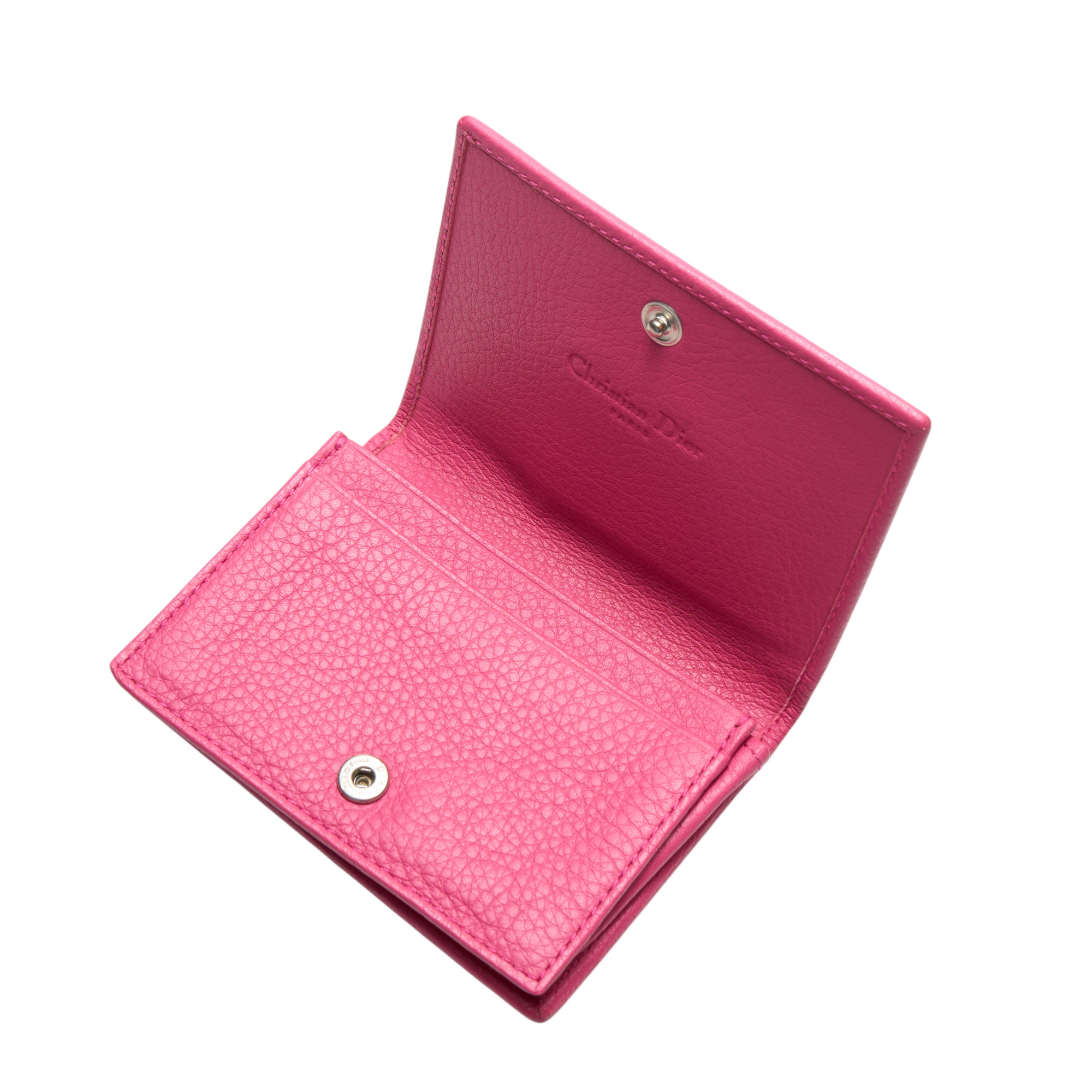 christian dior 2000s pink columbus cardholder wallet