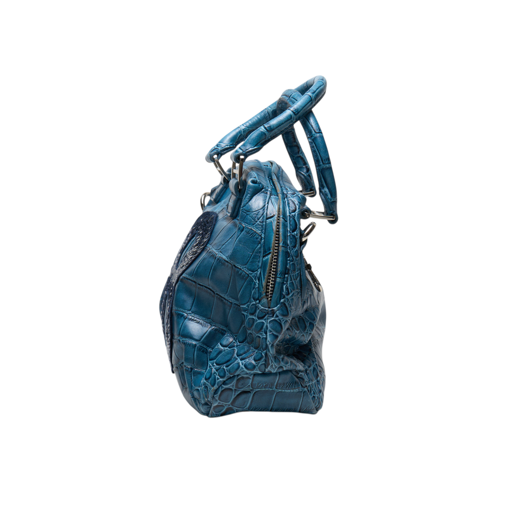 muta blue crocodile 8 mini bag