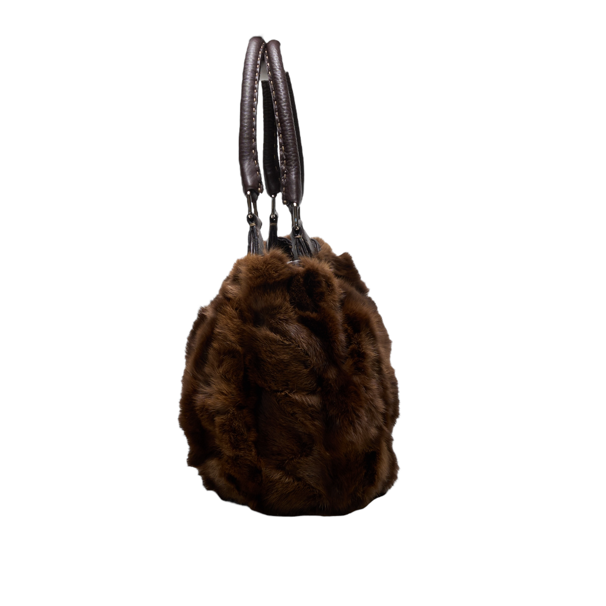 fendi 2000s brown fur bag