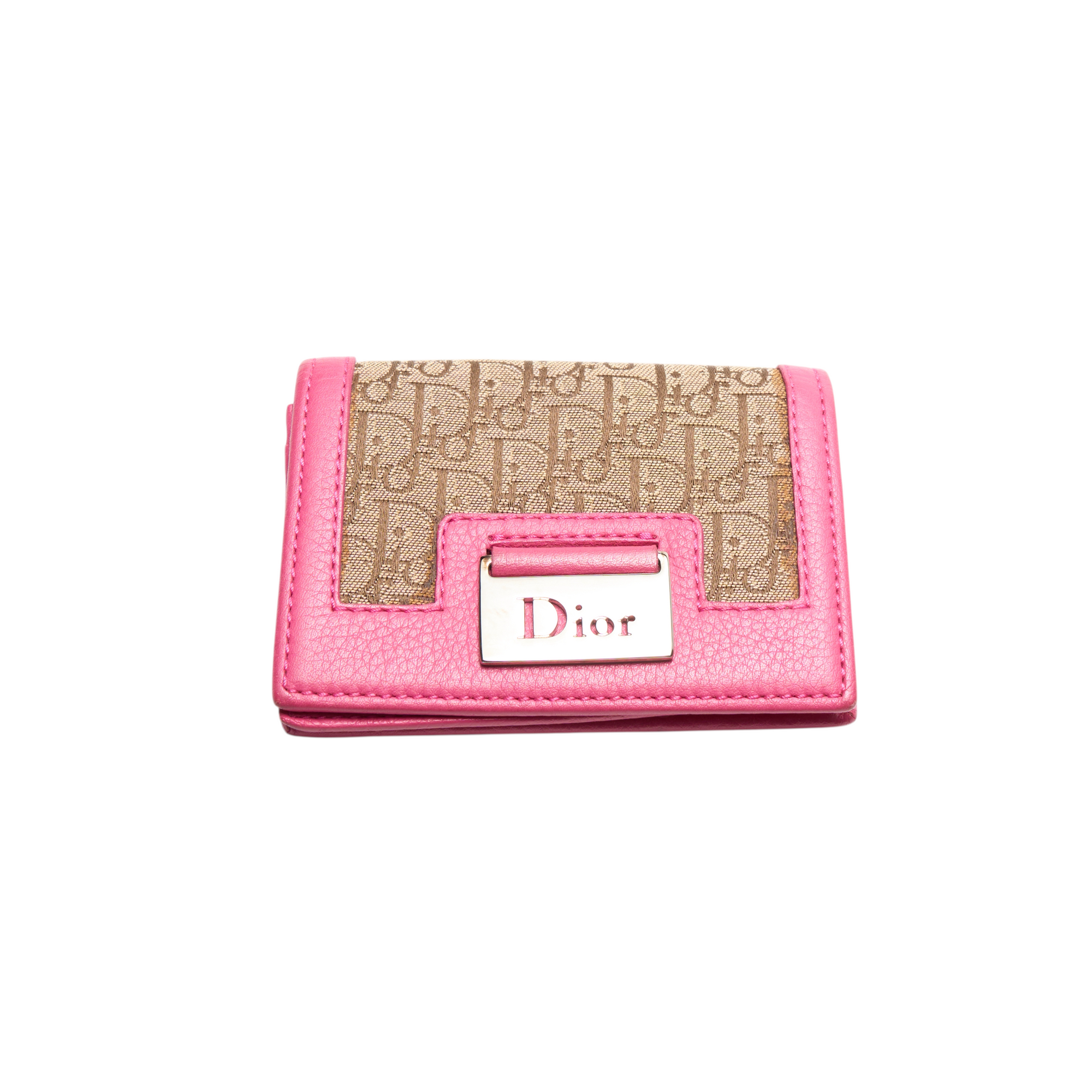 christian dior 2000s pink columbus cardholder wallet