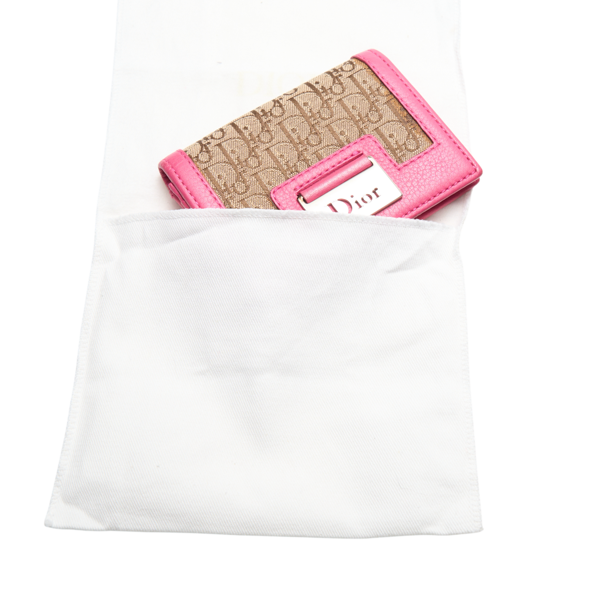 christian dior 2000s pink columbus cardholder wallet