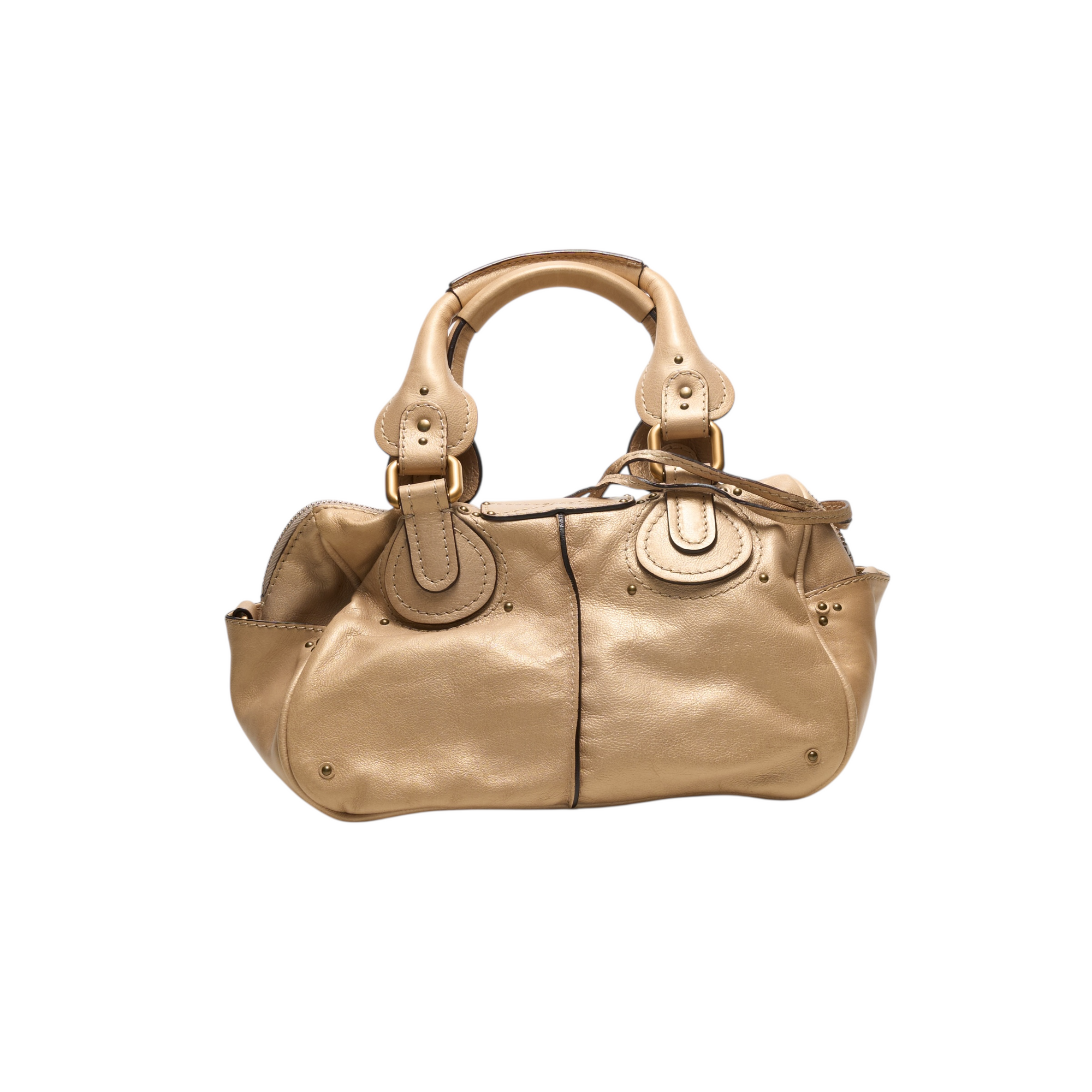 chloé 2000s gold small paddington bag