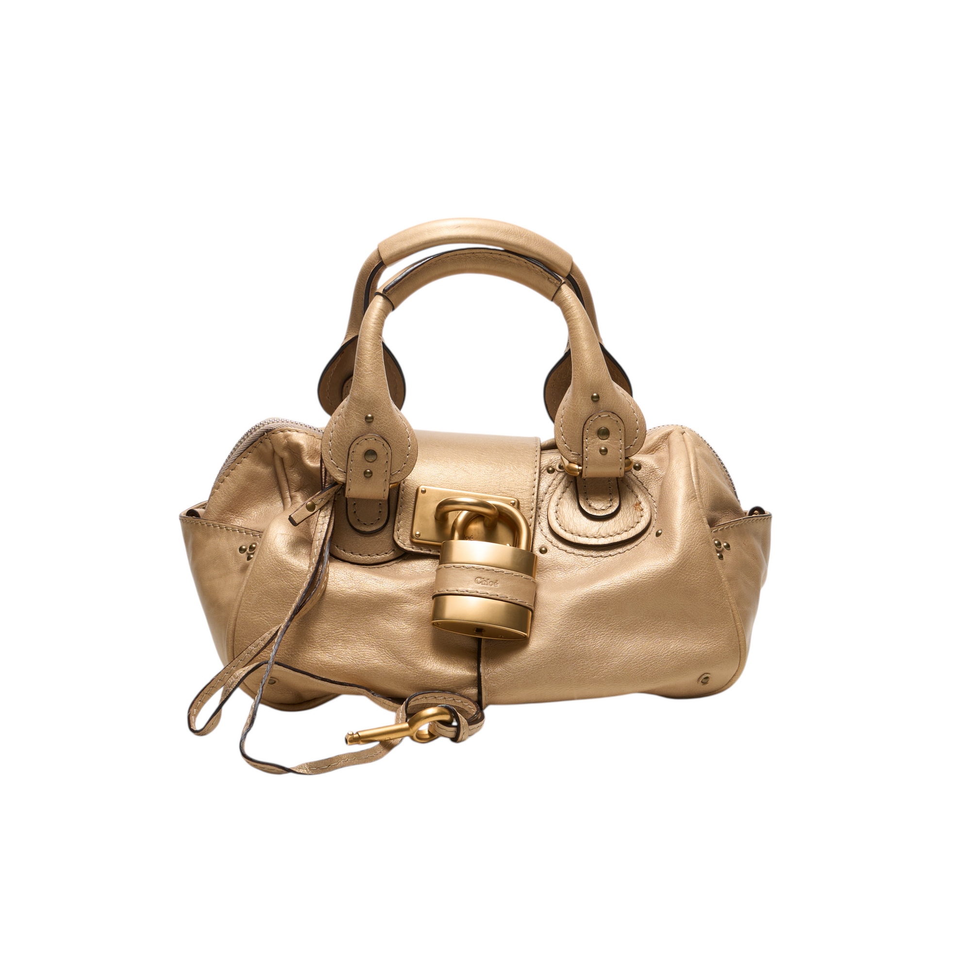 chloé 2000s gold small paddington bag
