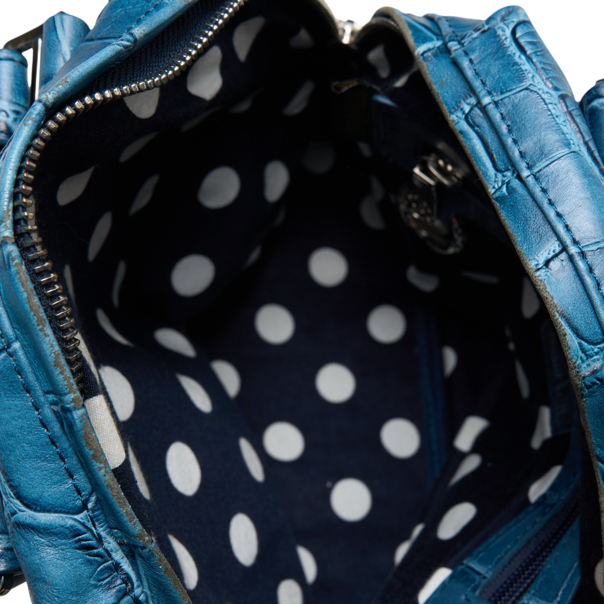 muta blue crocodile 8 mini bag