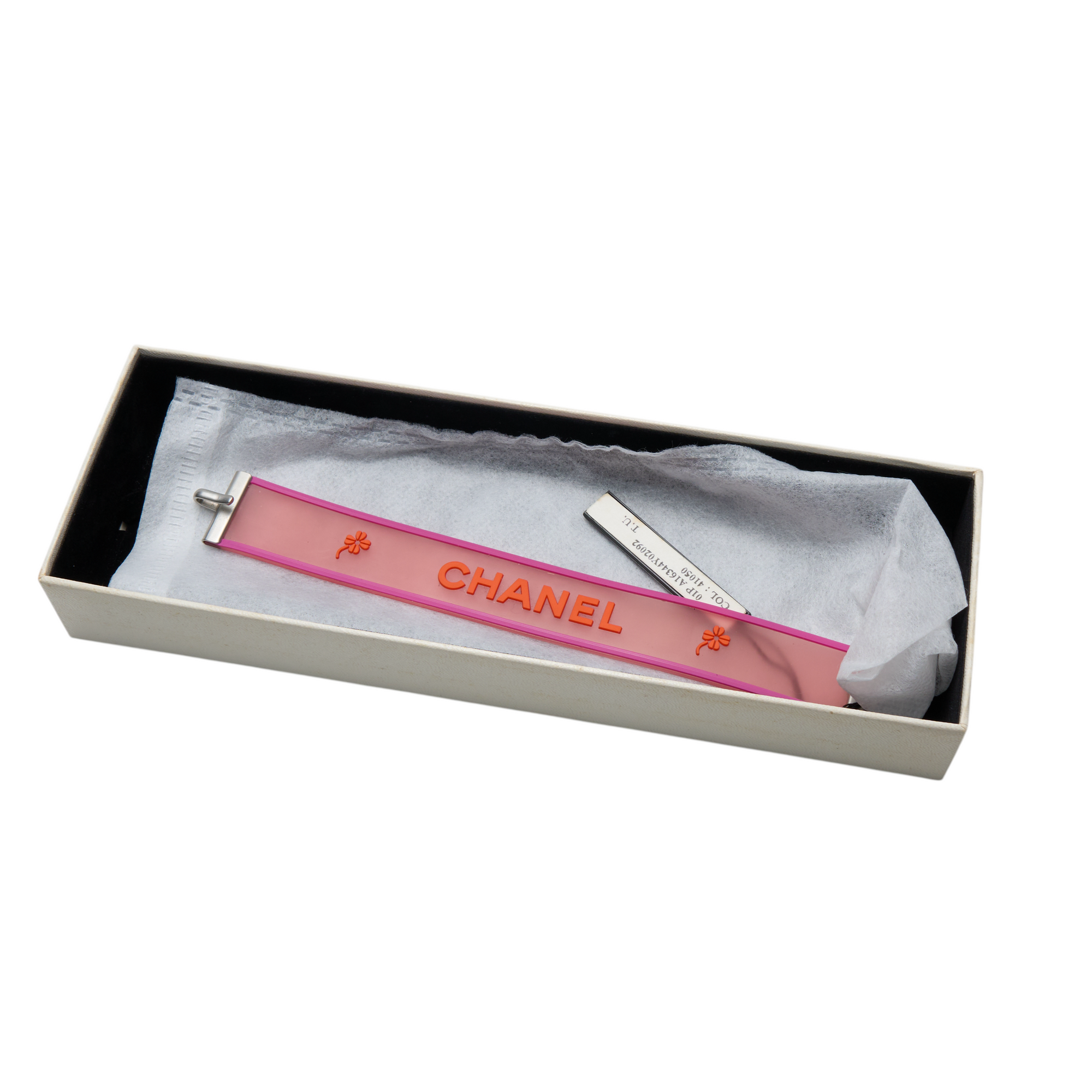 chanel pink and red clear bracelet