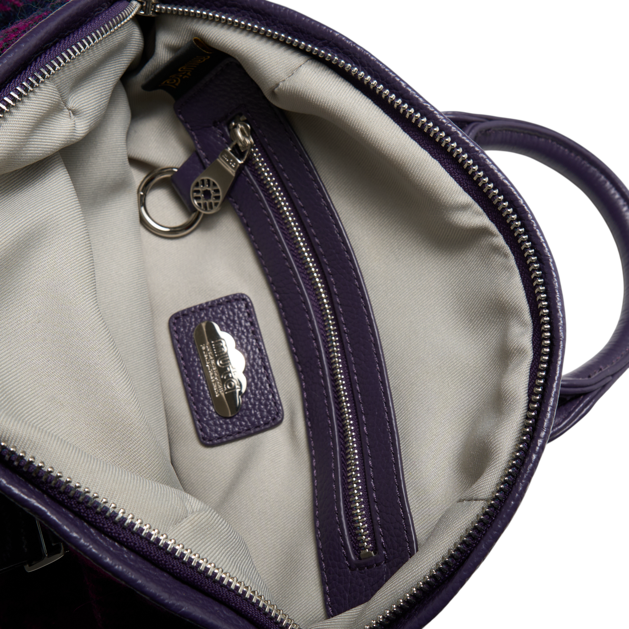 muta purple and pink plaid 8 mini bag