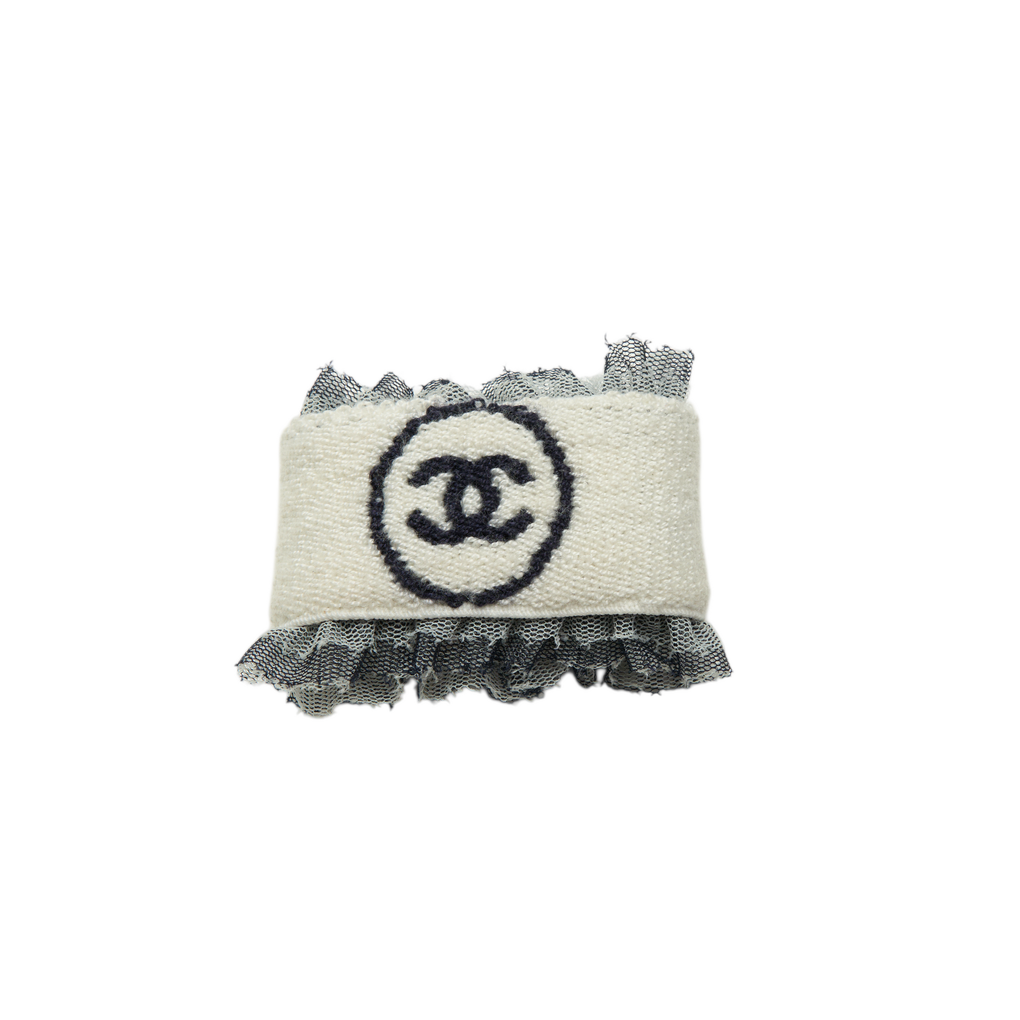chanel white terrycloth bracelet