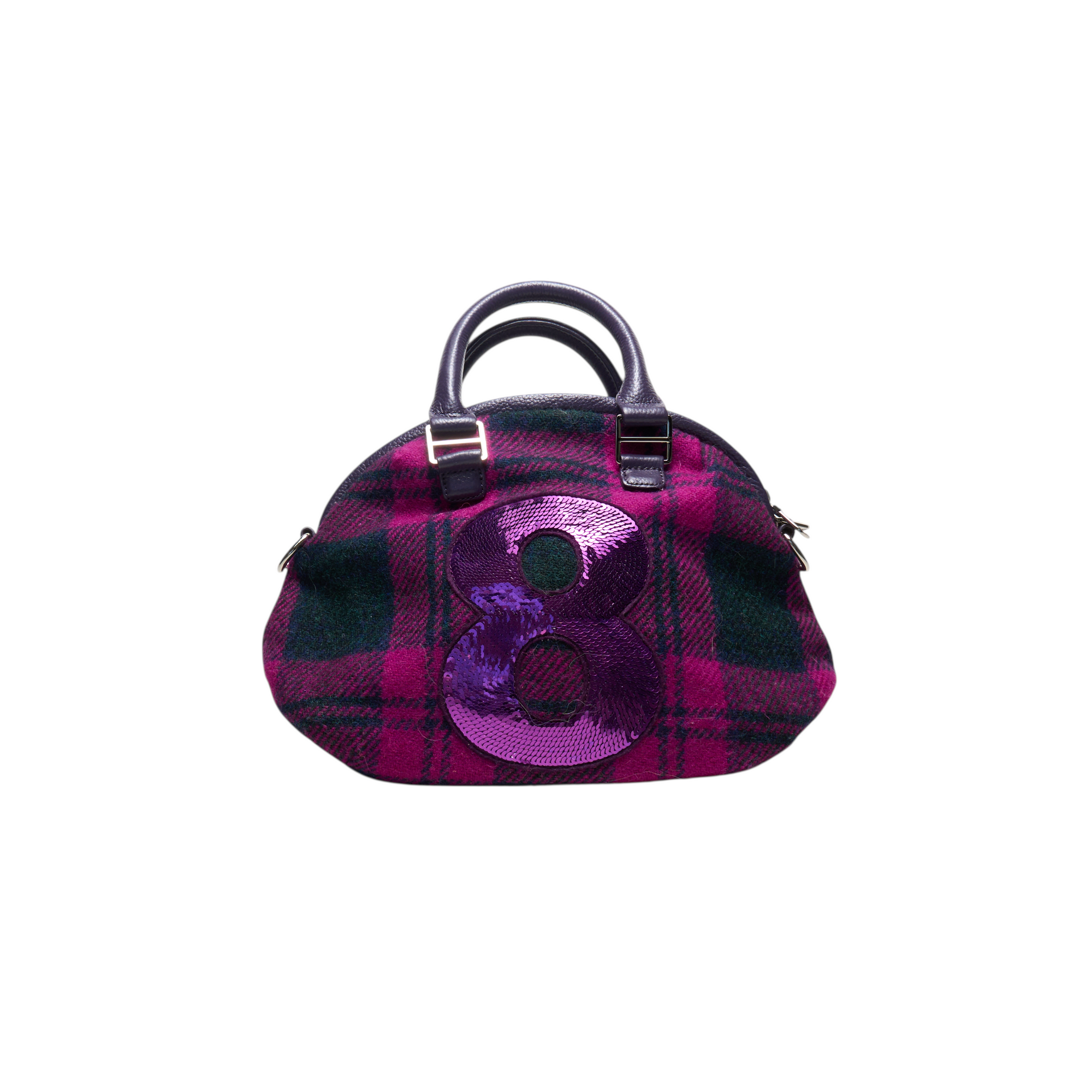 muta purple and pink plaid 8 mini bag