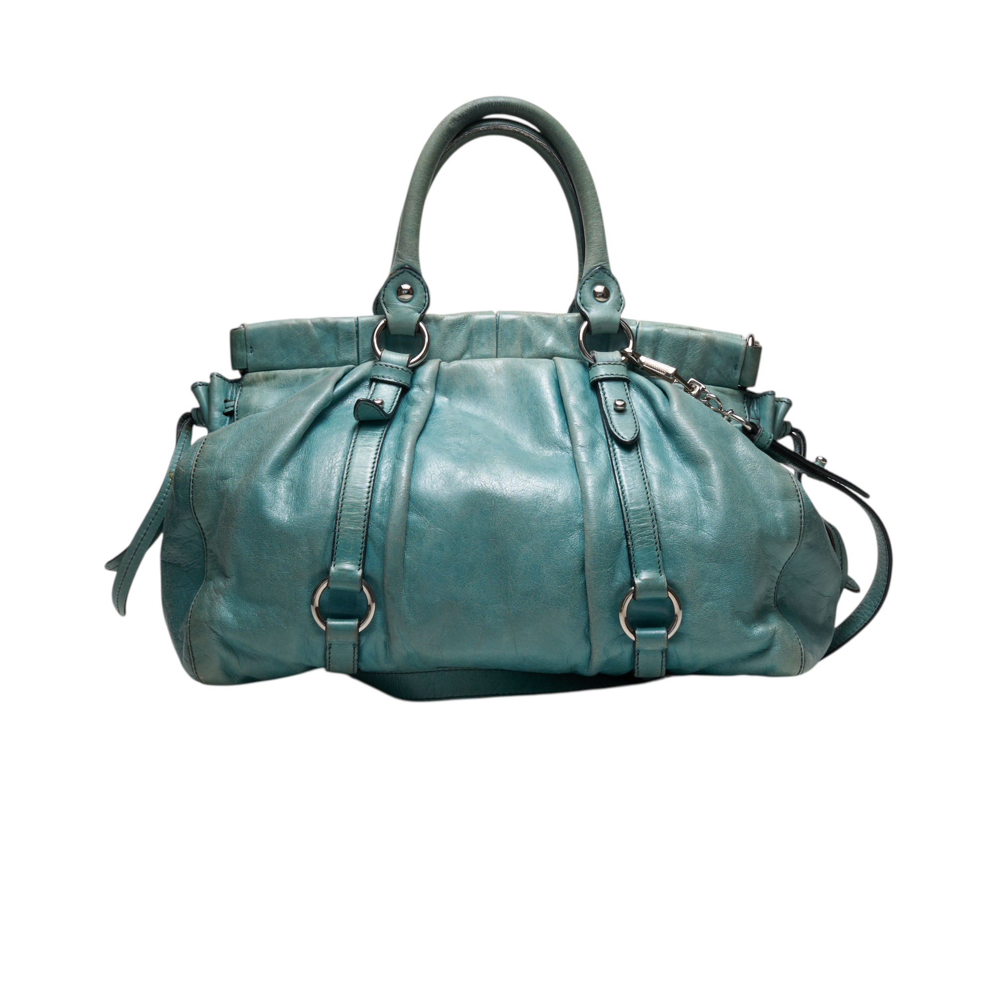miu miu 2000s turquoise vitello bag