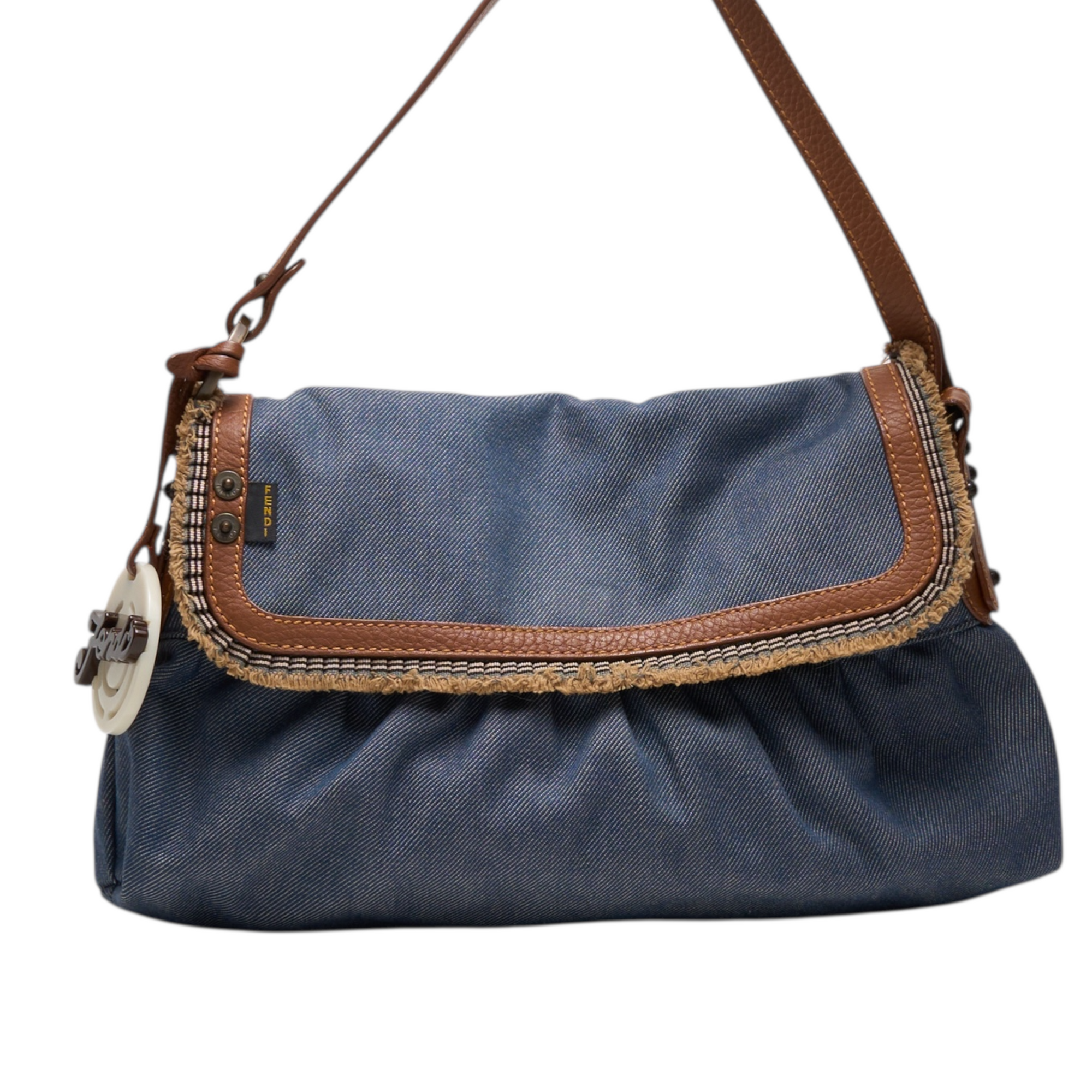 fendi 2000s denim chef bag