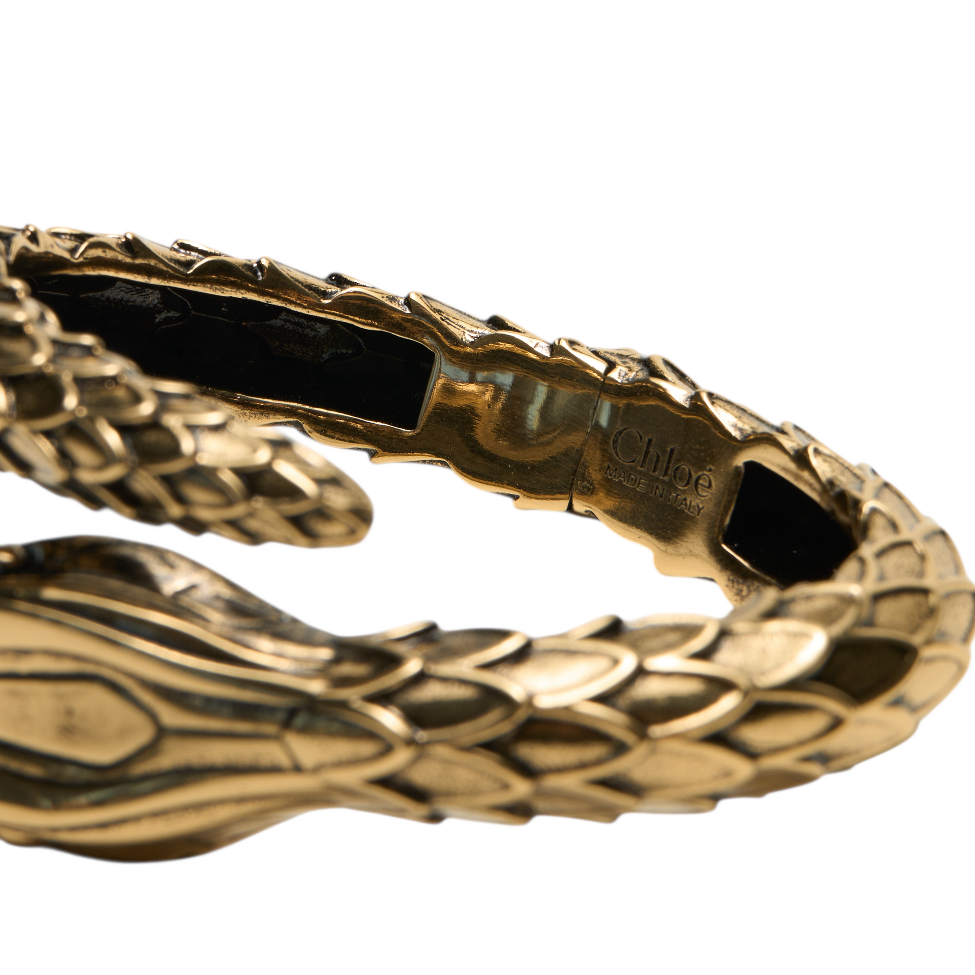 chloé gold snake cuff bracelet