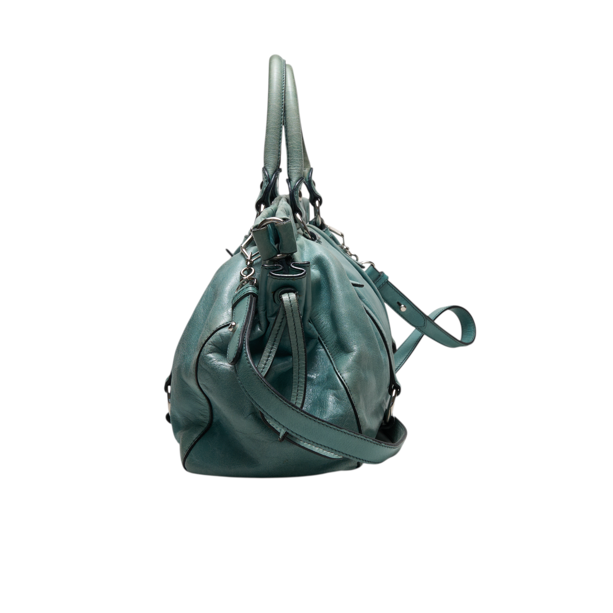 miu miu 2000s turquoise vitello bag