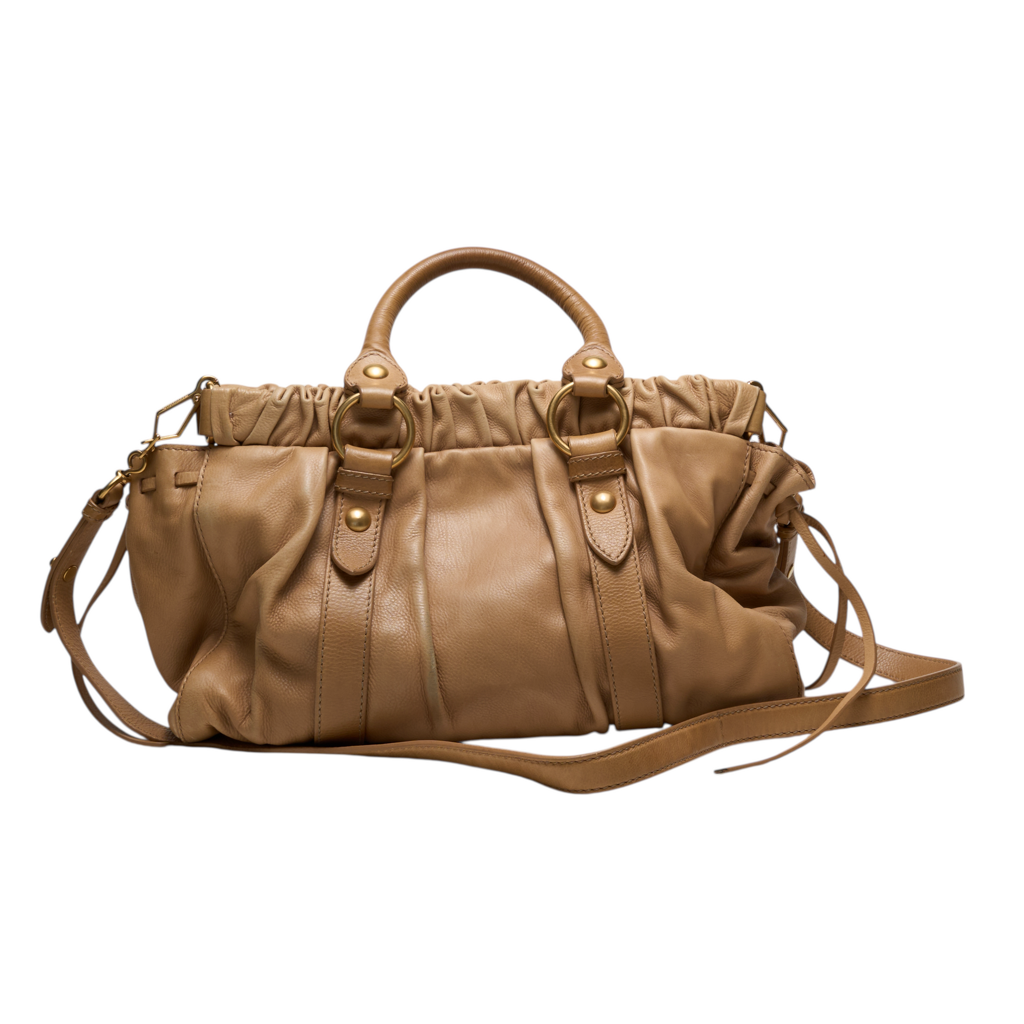 miu miu 2000s light brown vitello bag
