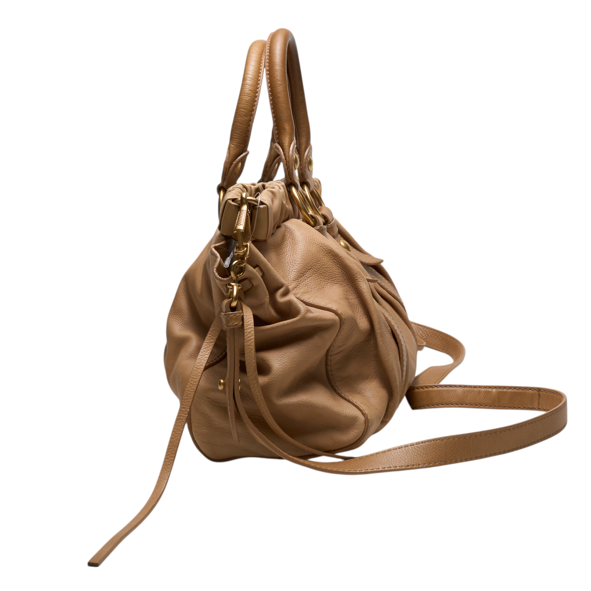 miu miu 2000s light brown vitello bag