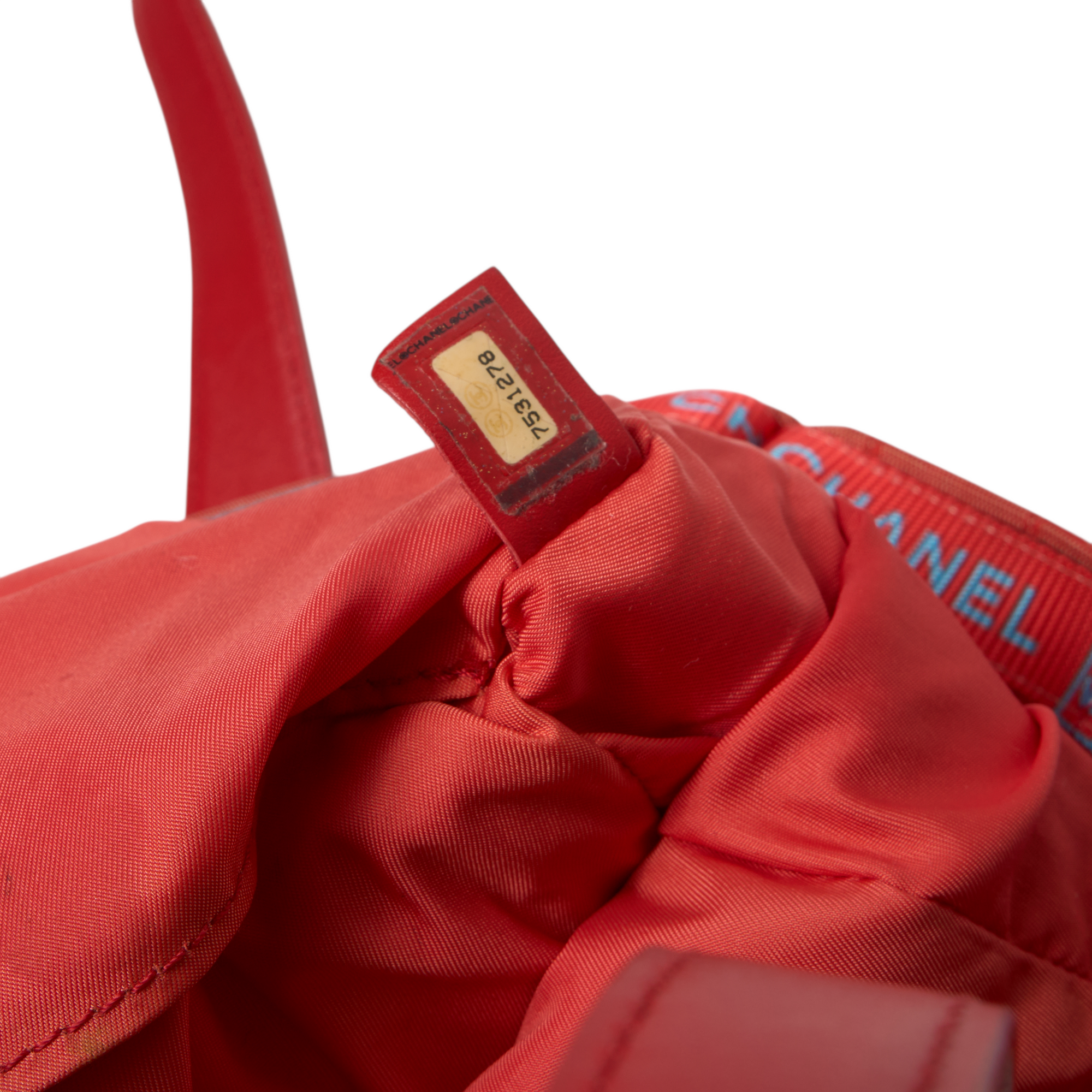 chanel red 2003 travel ligne tote bag