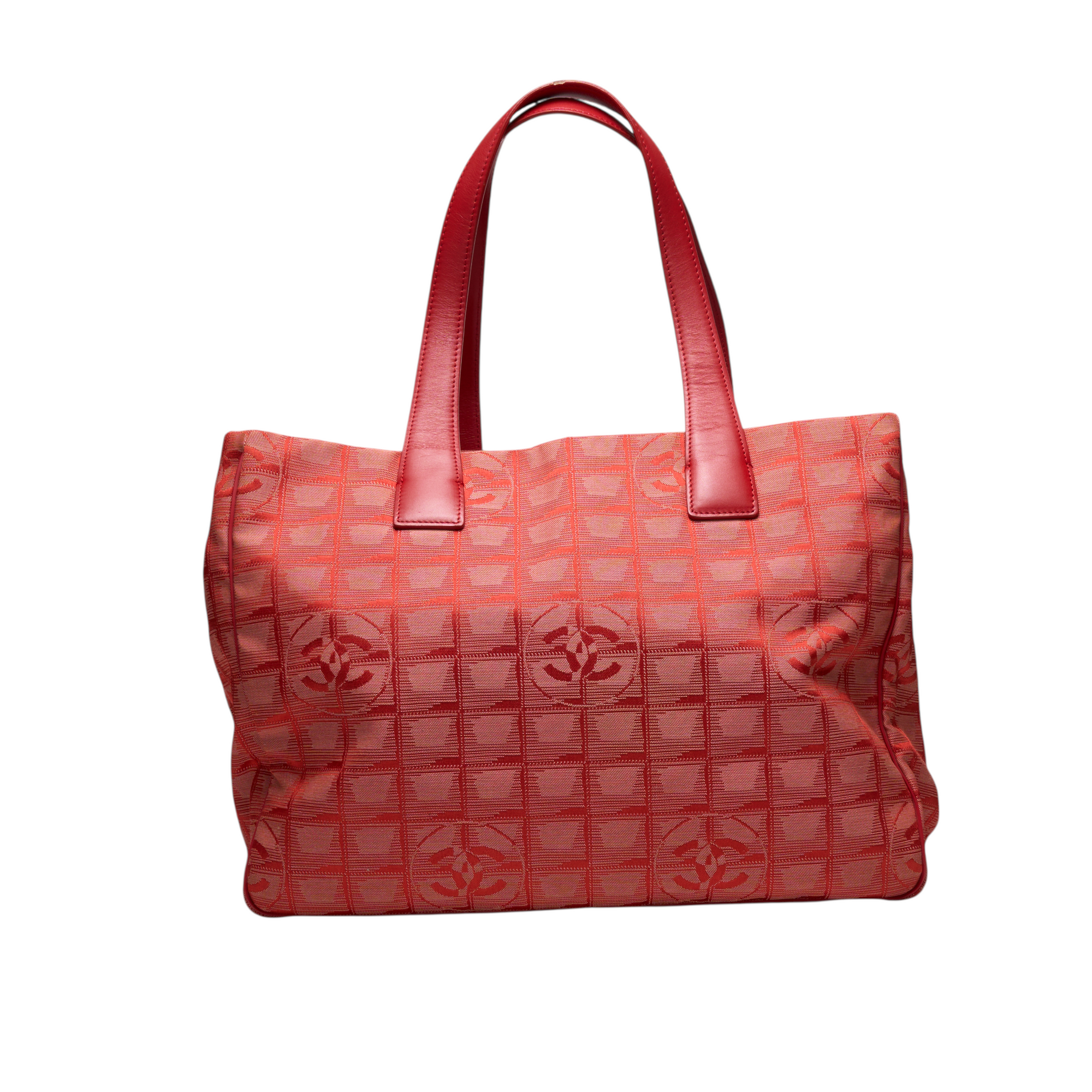 chanel red 2003 travel ligne tote bag
