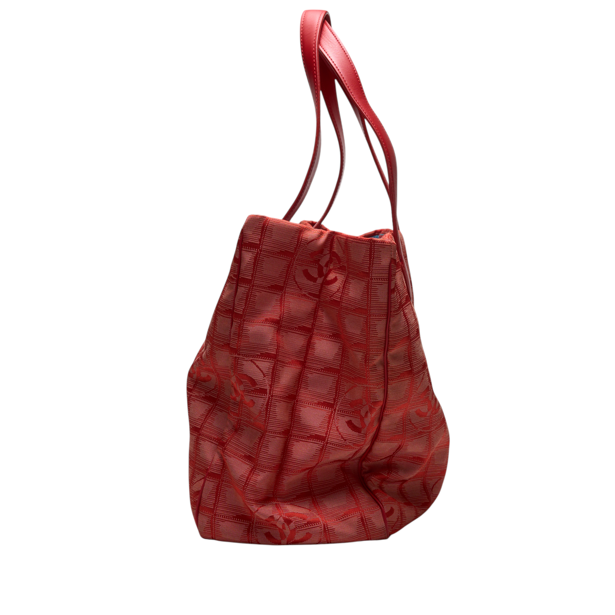 chanel red 2003 travel ligne tote bag