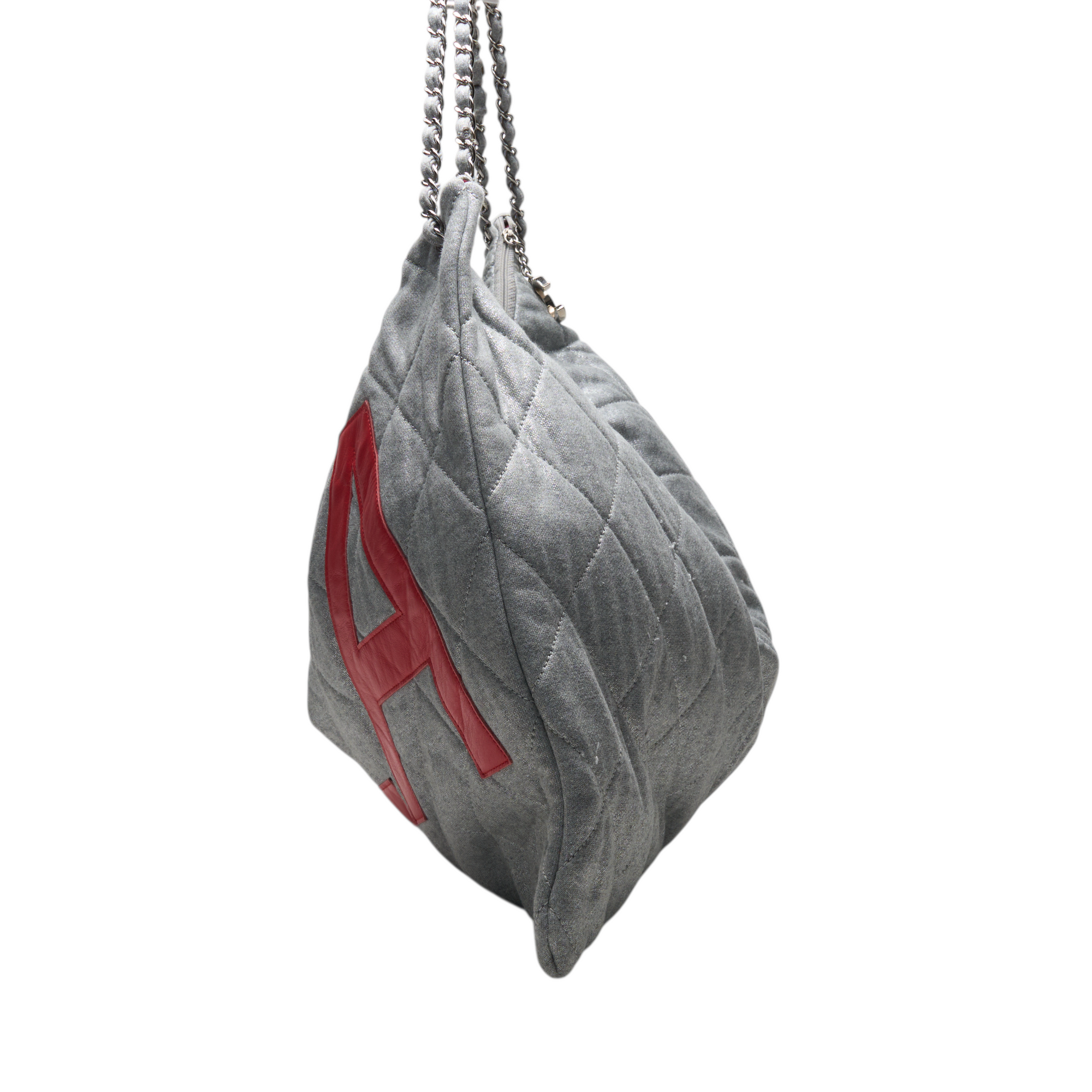 chanel 2000s grey LA bag