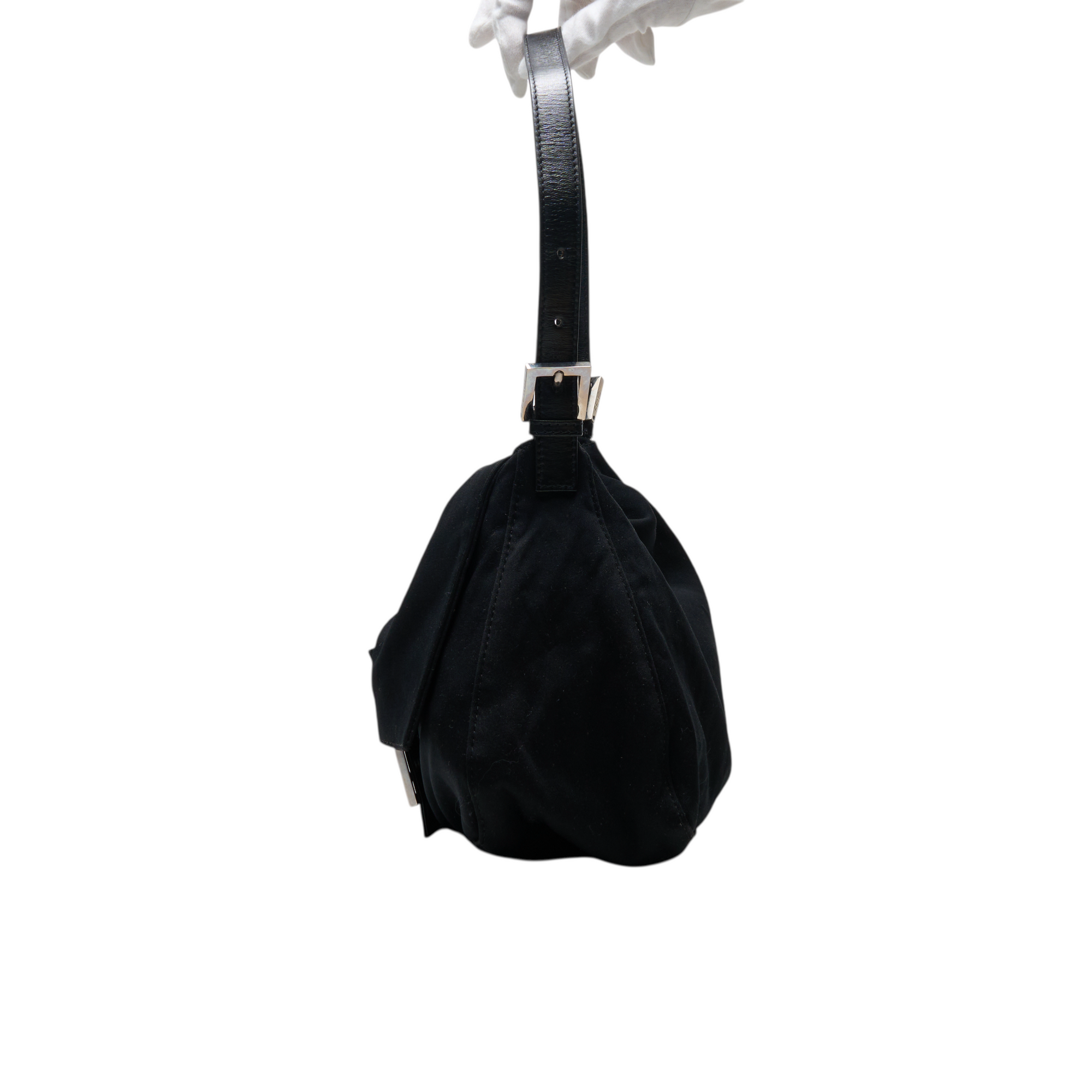 fendi 2000s black baguette bag