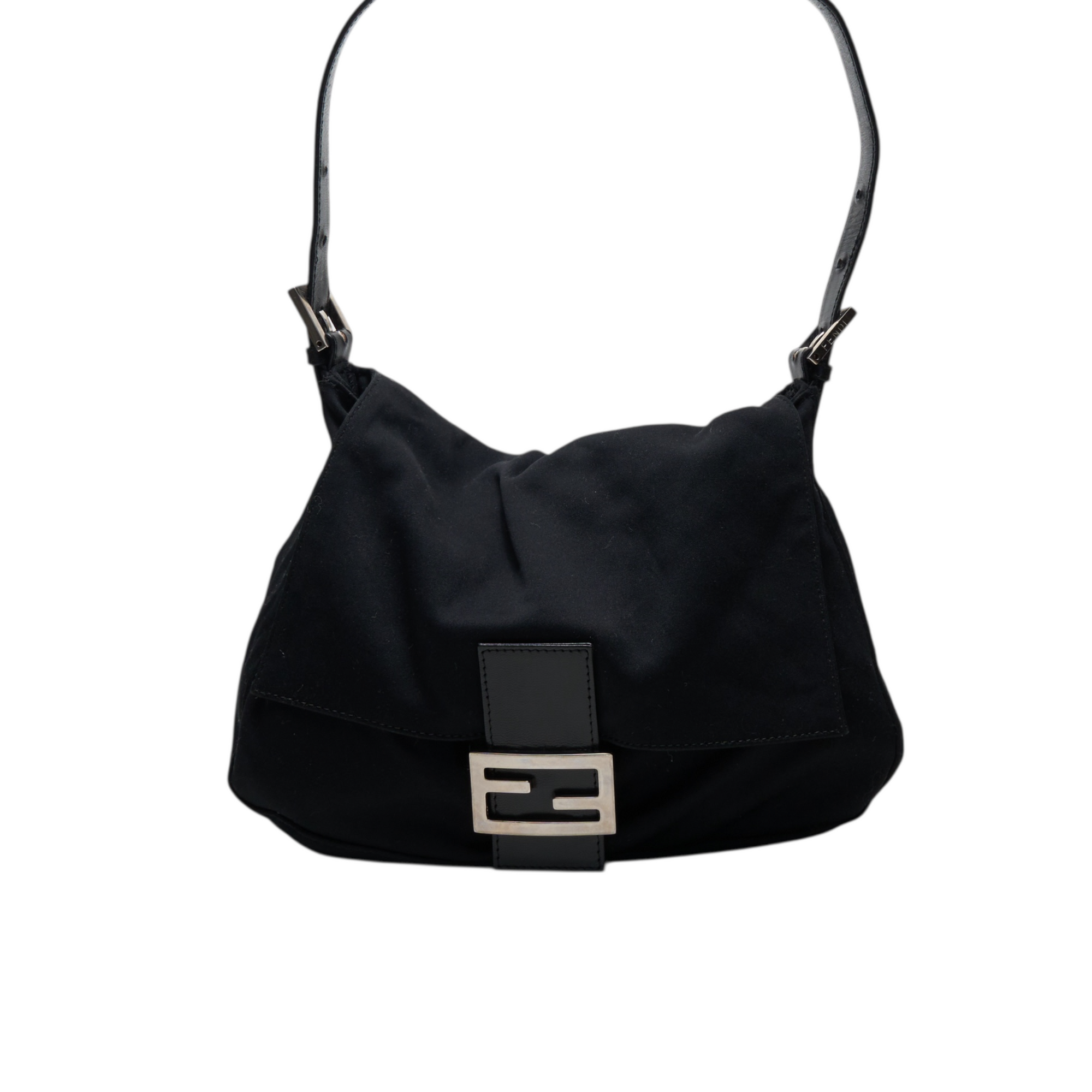 fendi 2000s black baguette bag